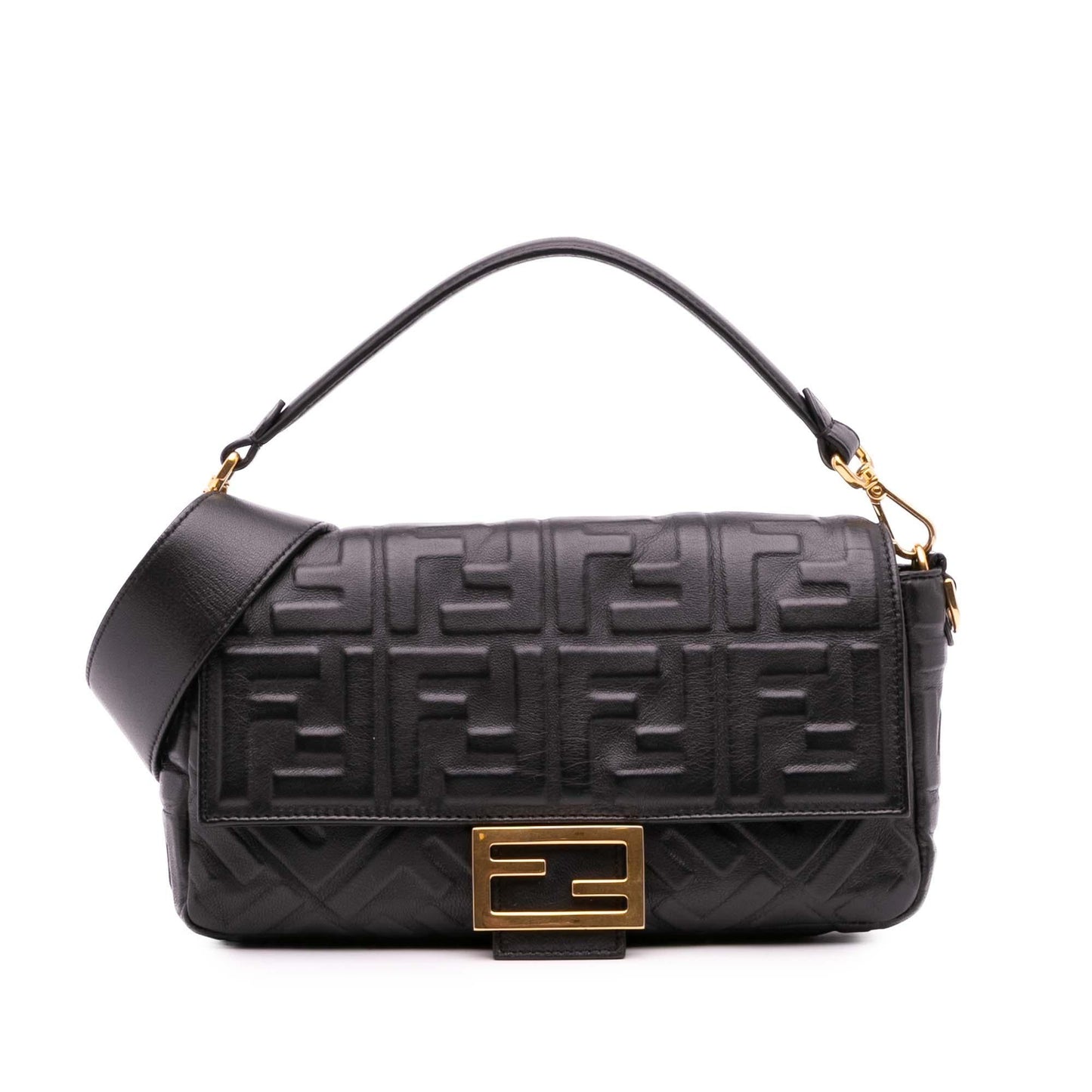 Fendi Zucca Baguette Satchel Leather Embossed Satchel Bag Baguette Satchel 19