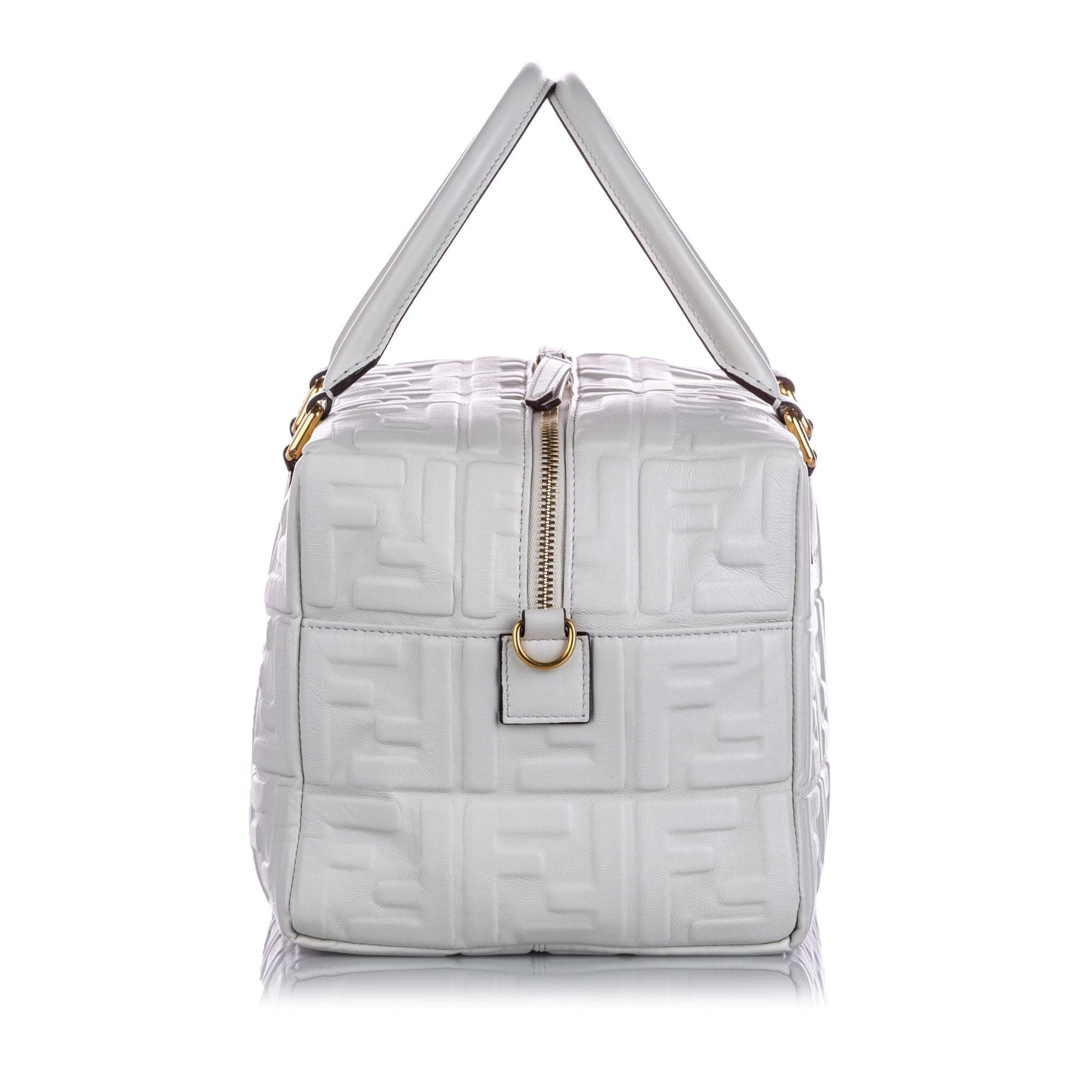 Fendi Zucca Satchel Shg Leather Embossed Satchel Bag