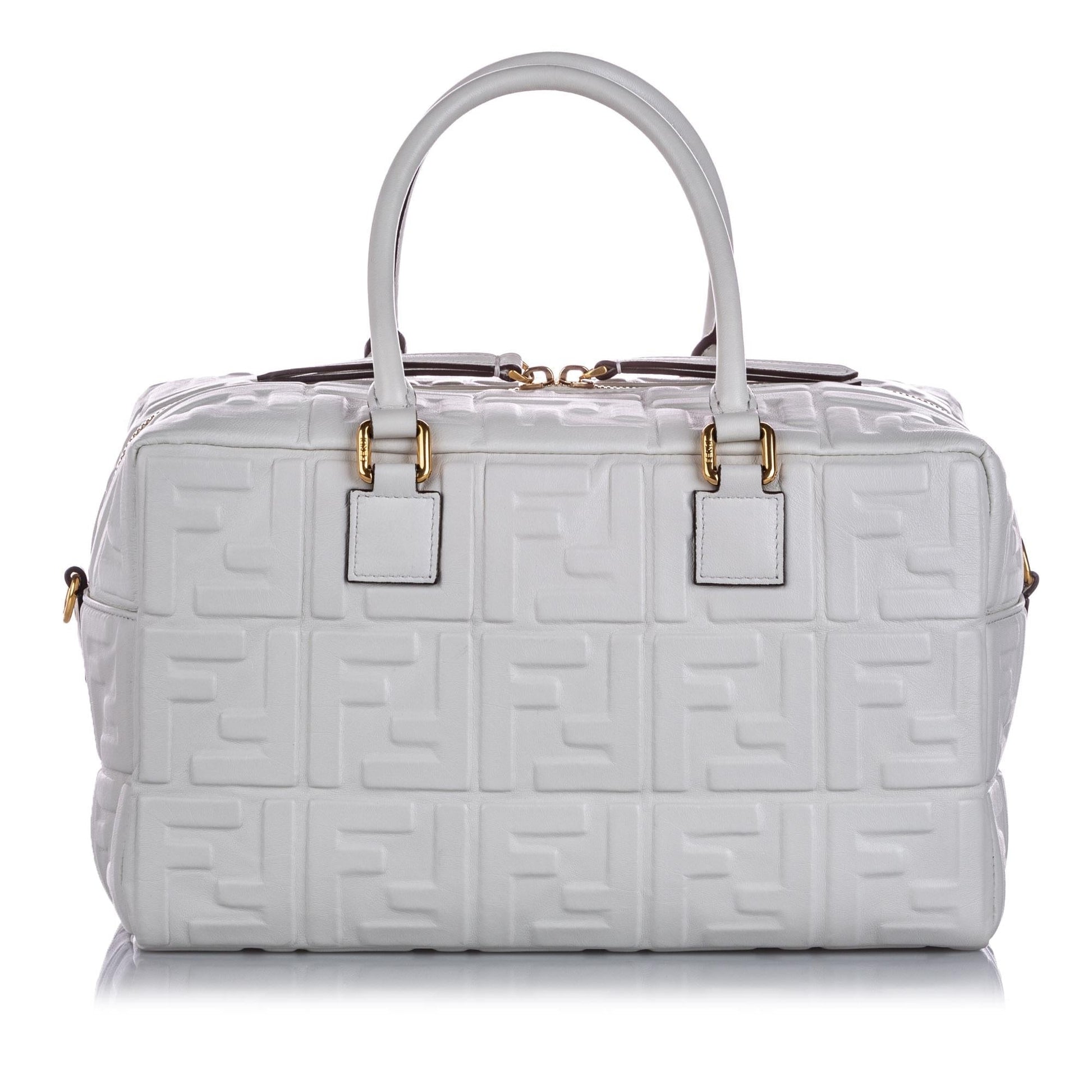 Fendi Zucca Satchel Shg Leather Embossed Satchel Bag