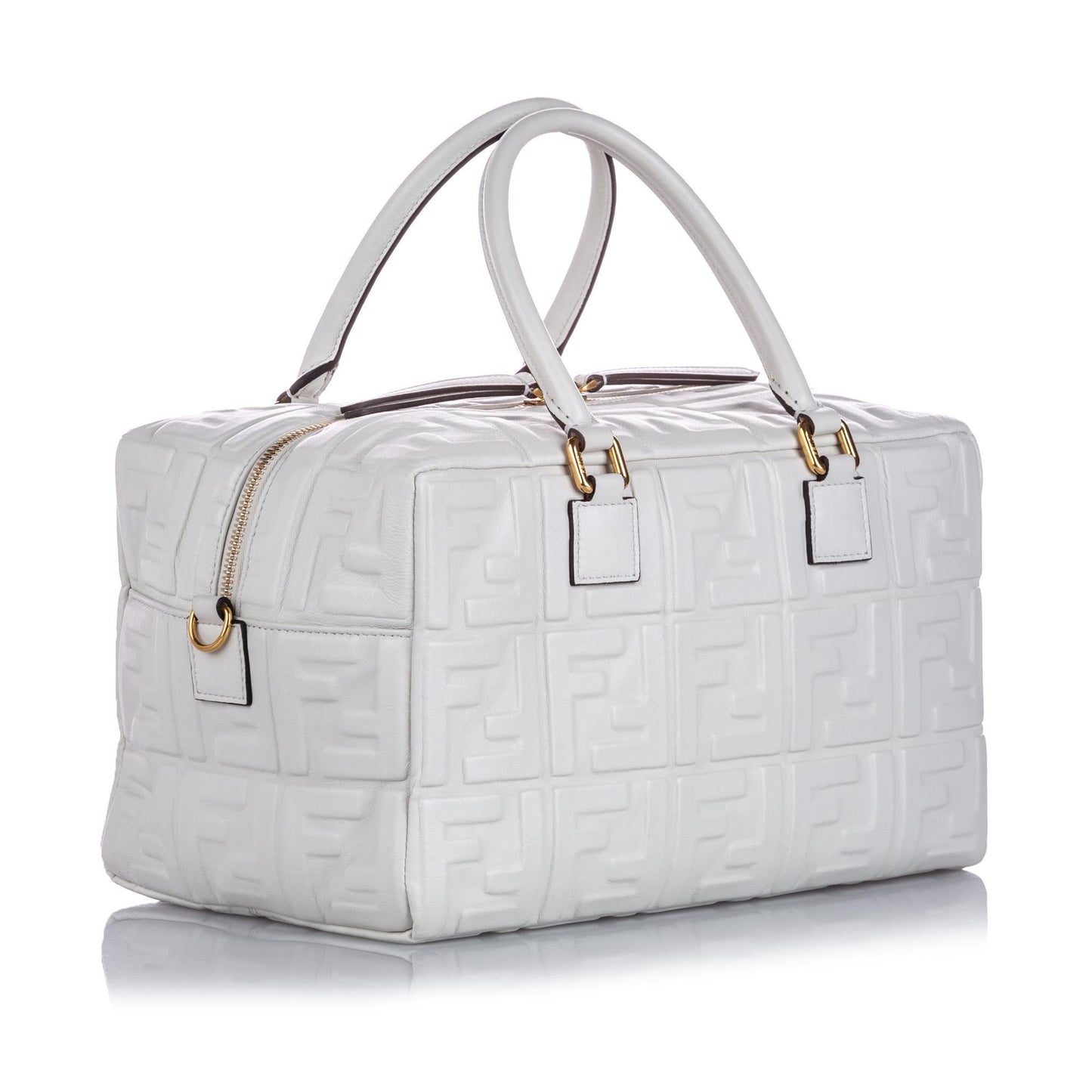 Fendi Zucca Satchel Shg Leather Embossed Satchel Bag