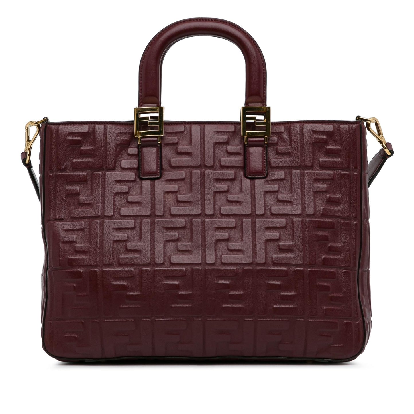 Fendi Zucca Satchel Shg Th9Gbp Leather Embossed Satchel Bag