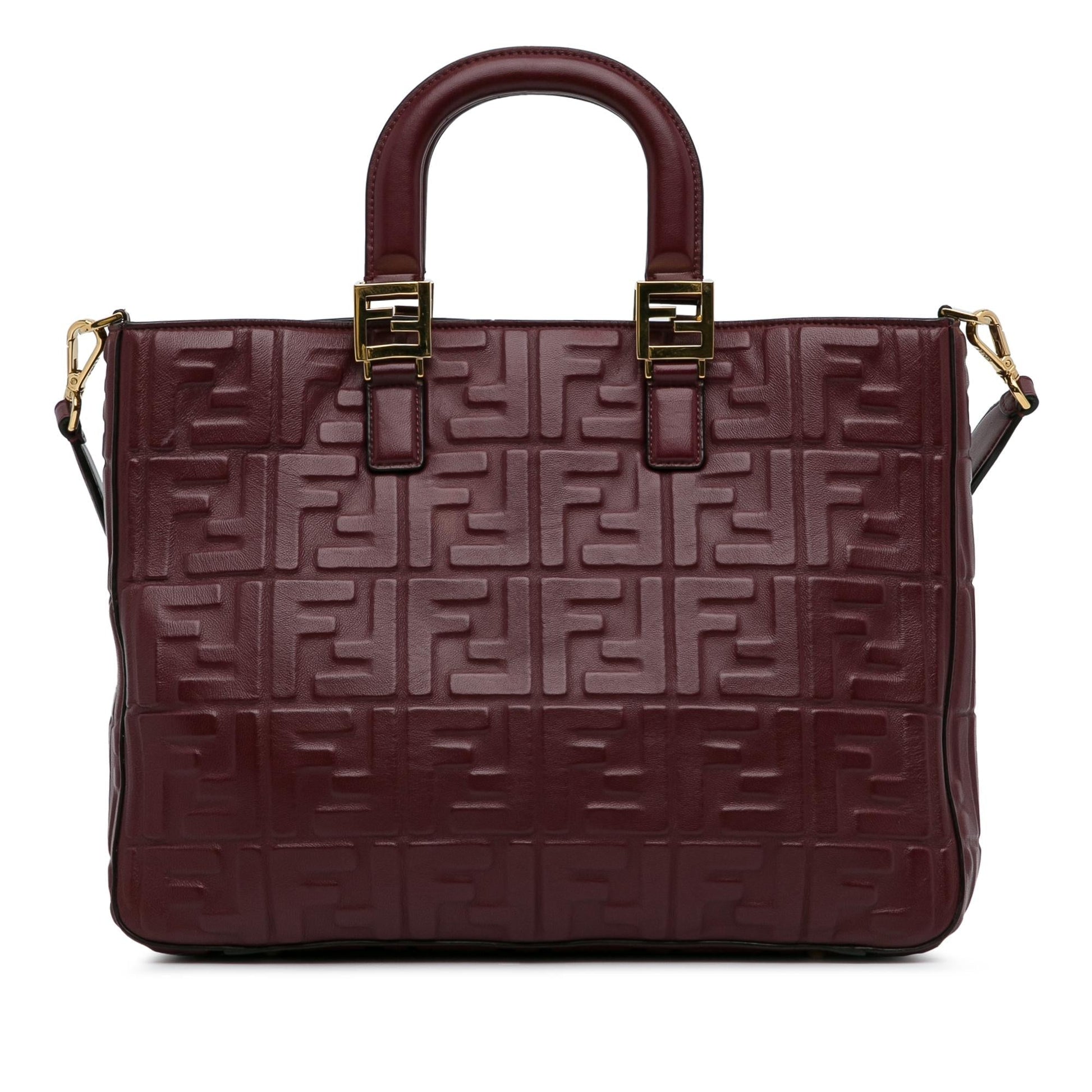 Fendi Zucca Satchel Shg Th9Gbp Leather Embossed Satchel Bag