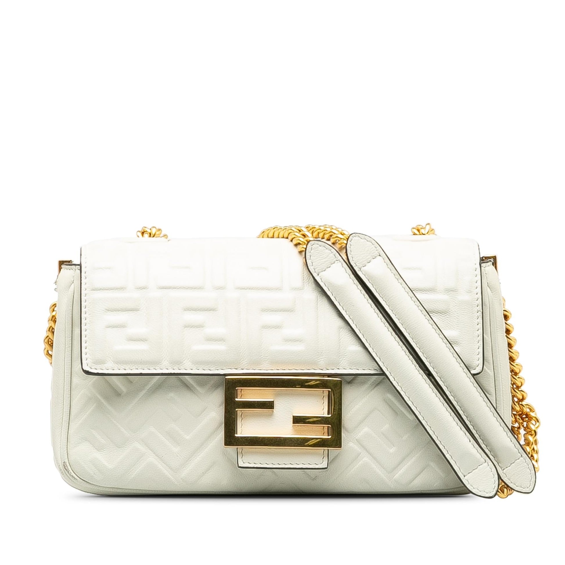 Fendi Zucca Midi Baguette Shg P7Ykr5 Shoulder Bag Embossed