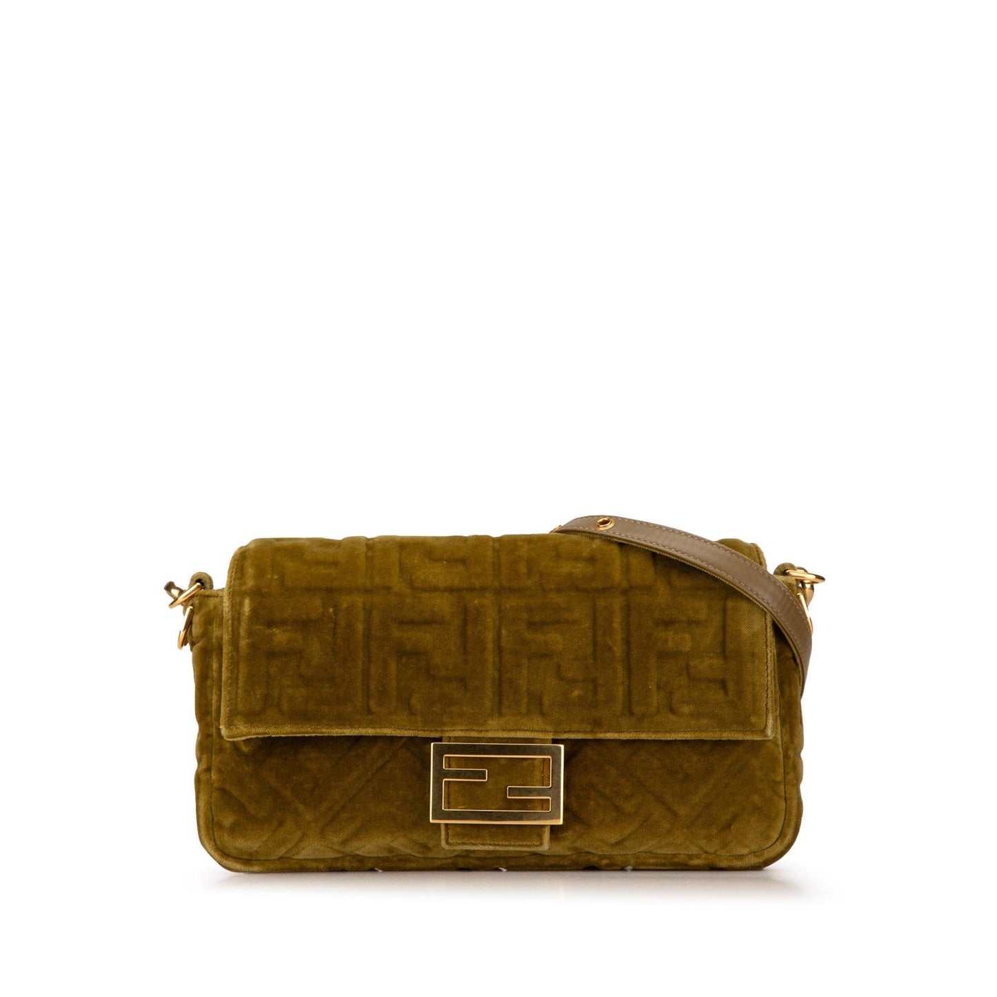 Fendi Zucca Velvet Baguette Satchel Embossed Satchel Bag Velvet Baguette Satchel