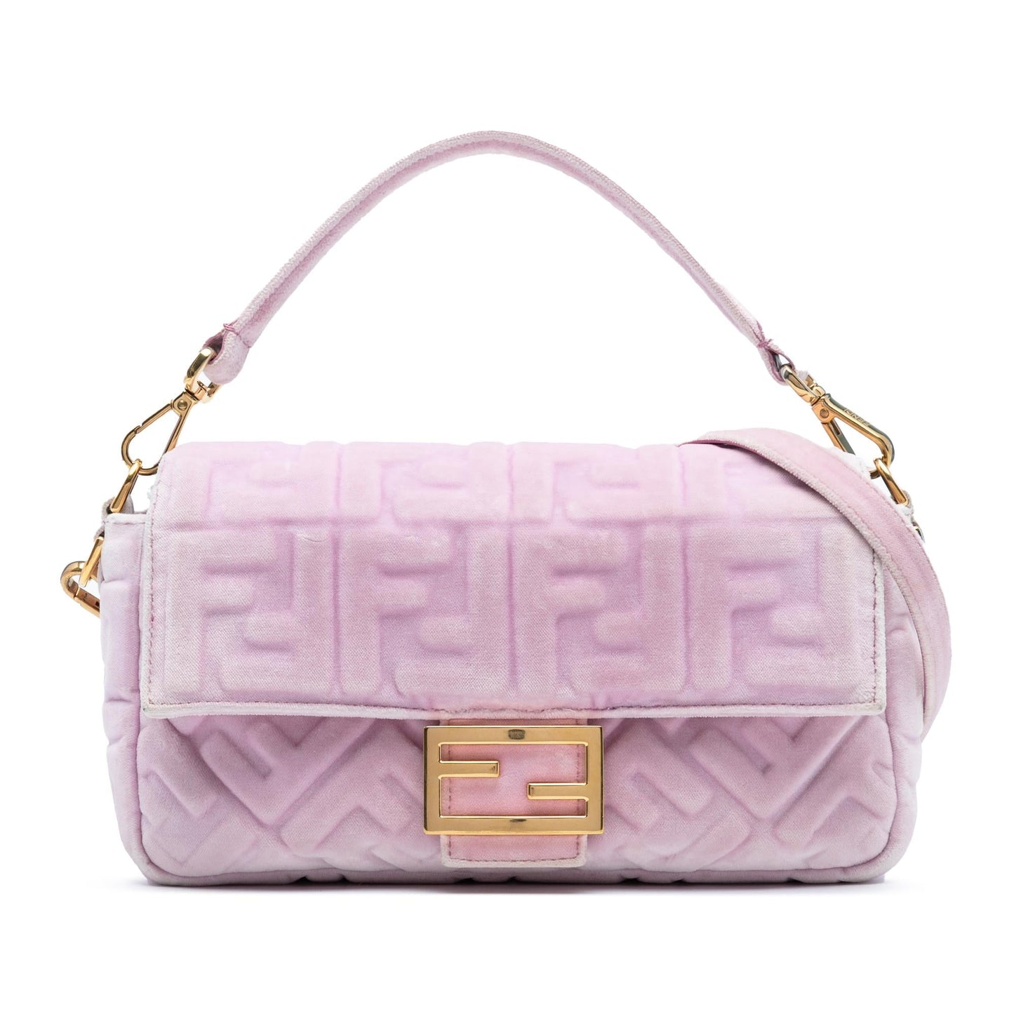 Fendi Zucca Velvet Baguette Satchel Embossed Satchel Bag Baguette Satchel 1