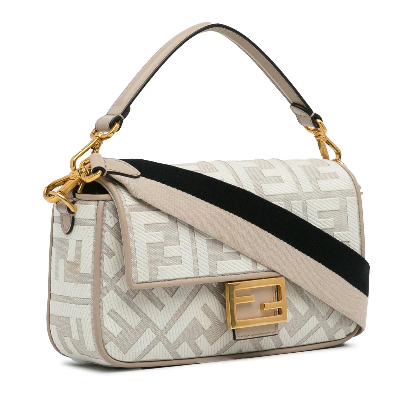 Fendi Zucca Baguette Satchel Shg 8Kci03 Embroidered Satchel Bag