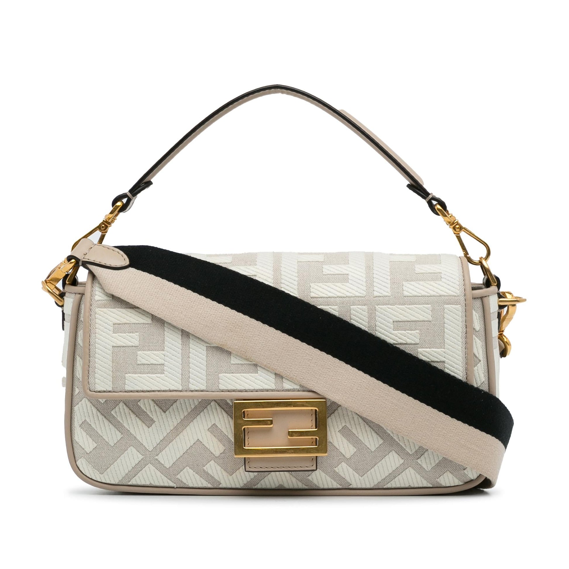 Fendi Zucca Baguette Satchel Shg 8Kci03 Embroidered Satchel Bag