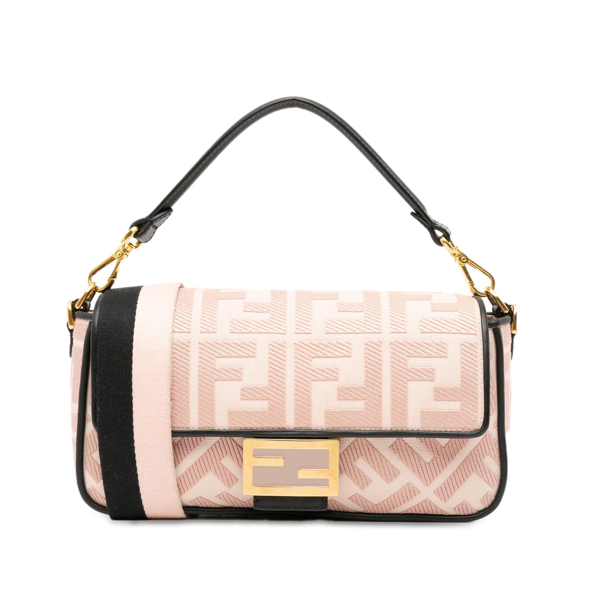 Fendi Zucca Baguette Satchel Embroidered Satchel Bag