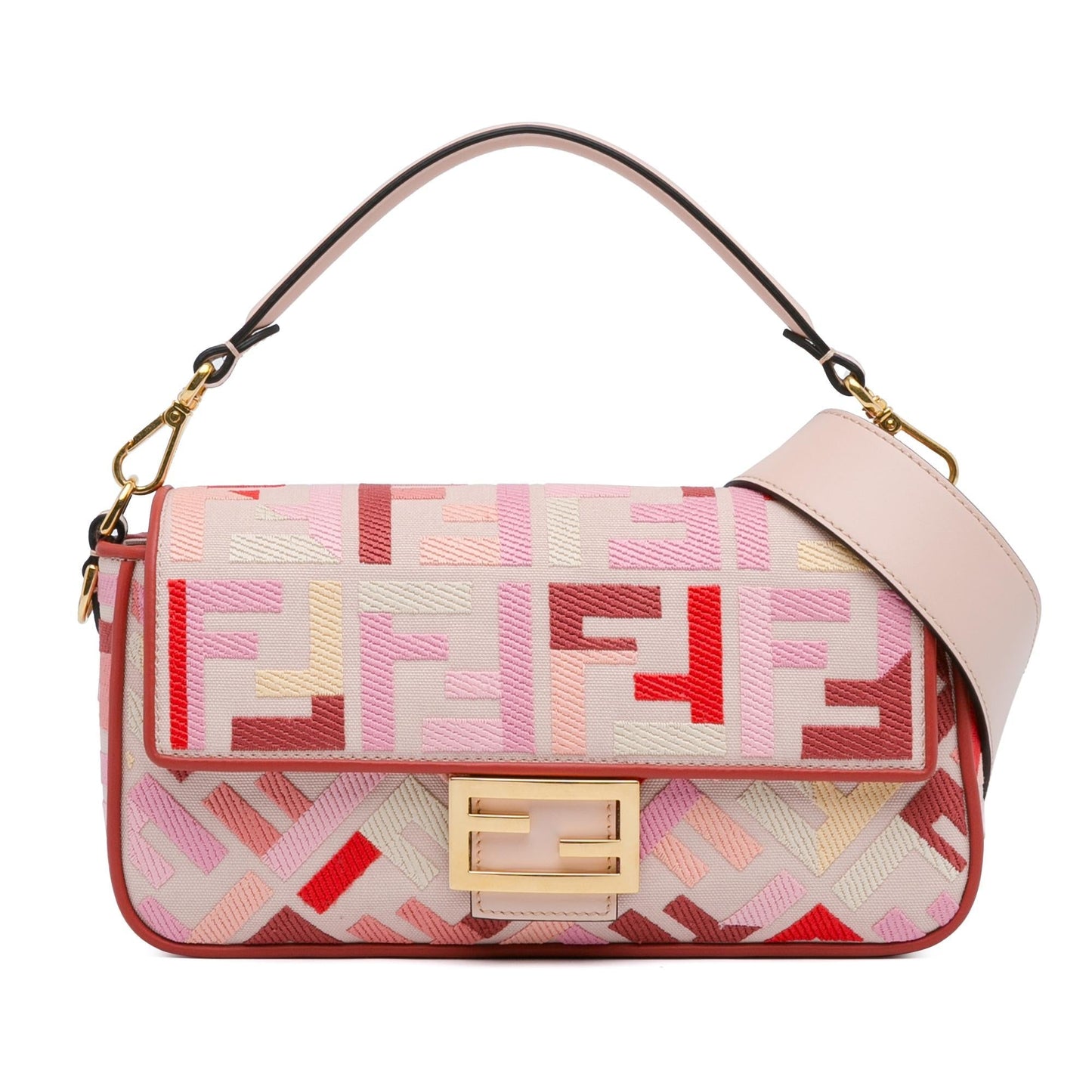 Fendi Zucca Baguette Satchel Shg Lajuva Embroidered Satchel Bag
