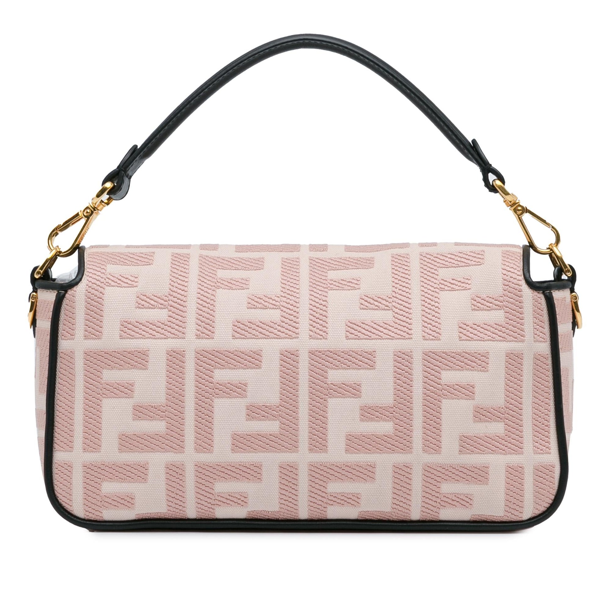 Fendi Zucca Baguette Satchel Shg 3Y1Aja Embroidered Satchel Bag