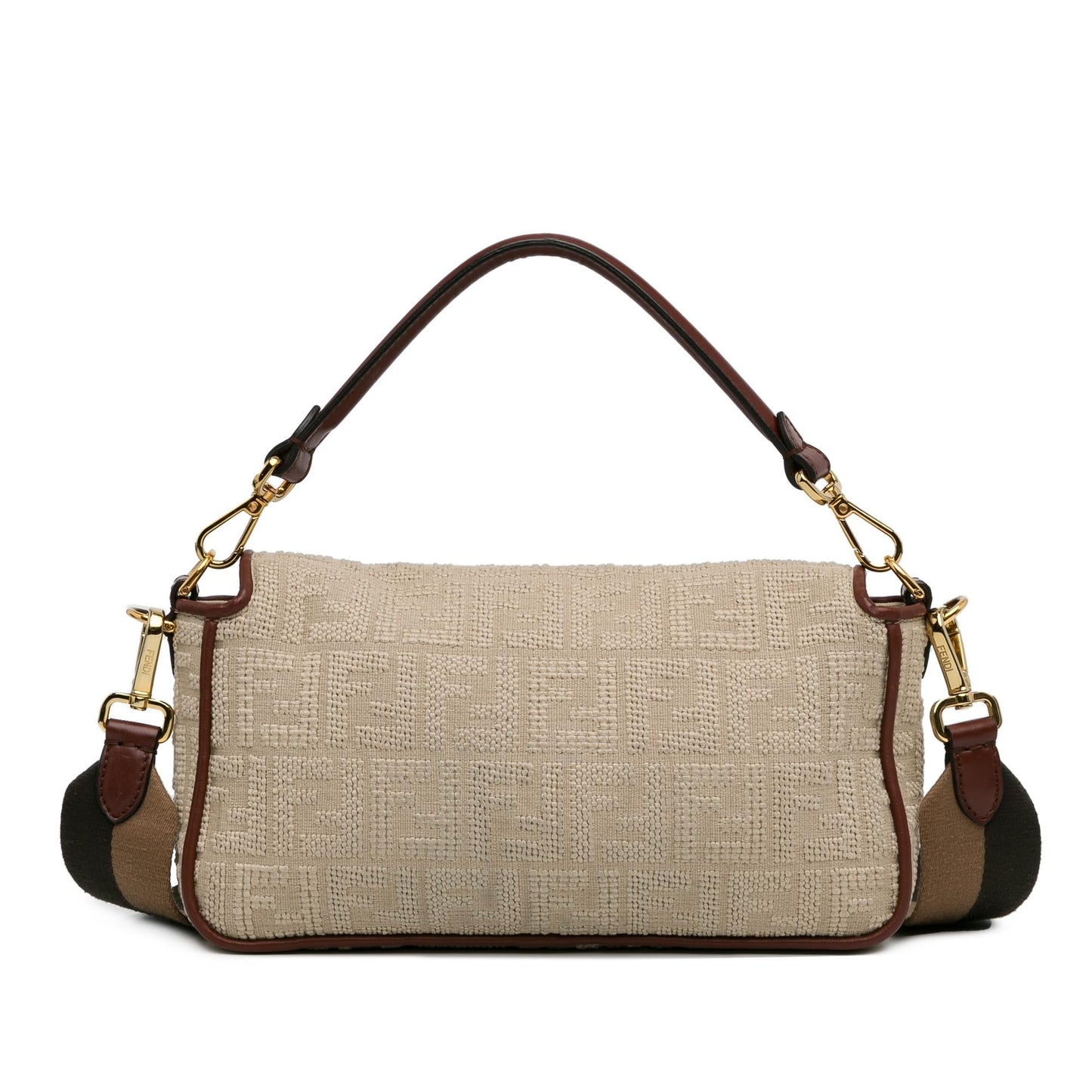 Fendi Zucca Baguette Satchel Shg Ehv62G Canvas Embroidered Satchel Bag