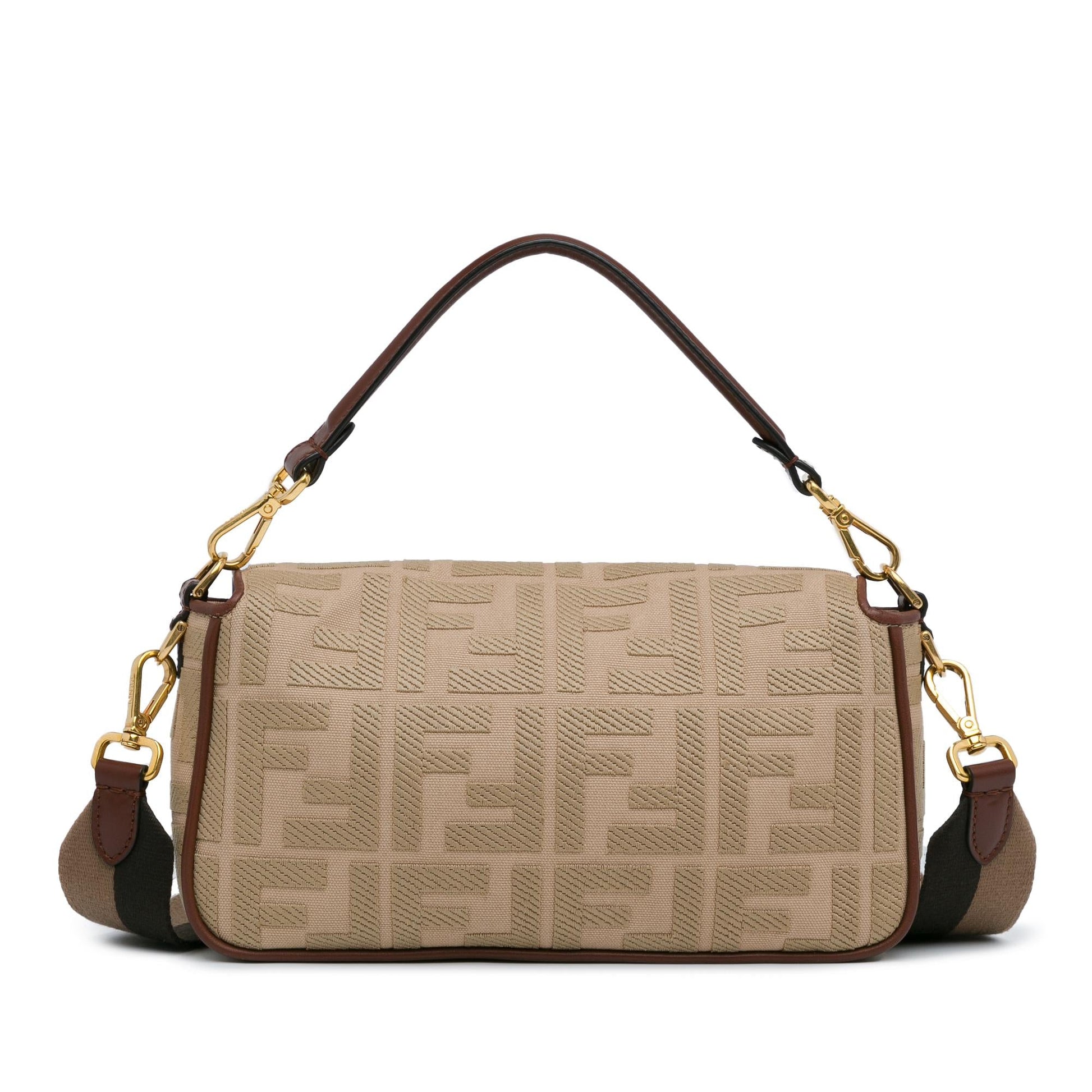 Fendi Zucca Baguette Satchel Shg 62Z4Da Canvas Embroidered Satchel Bag