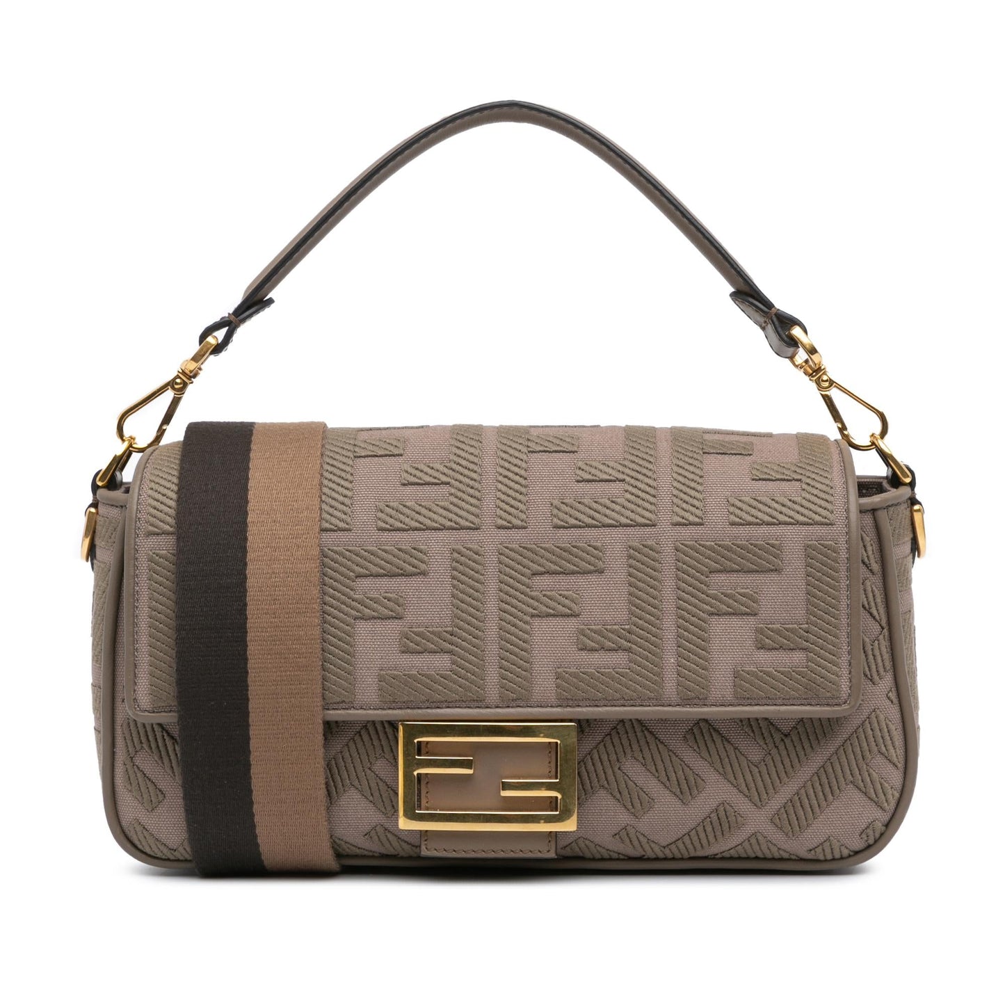 Fendi Zucca Baguette Satchel Canvas Embroidered Satchel Bag Satchel Shg Iv4Ljh