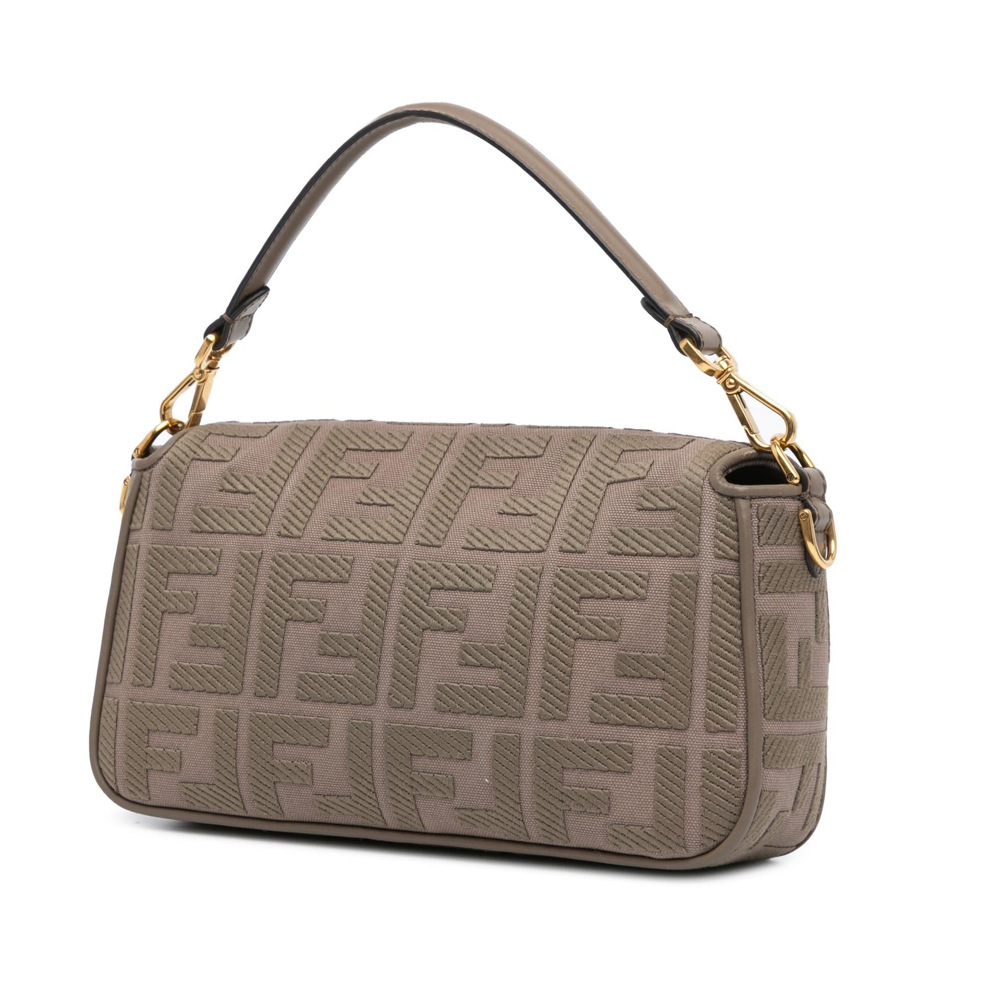 Fendi Zucca Baguette Satchel Canvas Embroidered Satchel Bag Satchel Shg Iv4Ljh