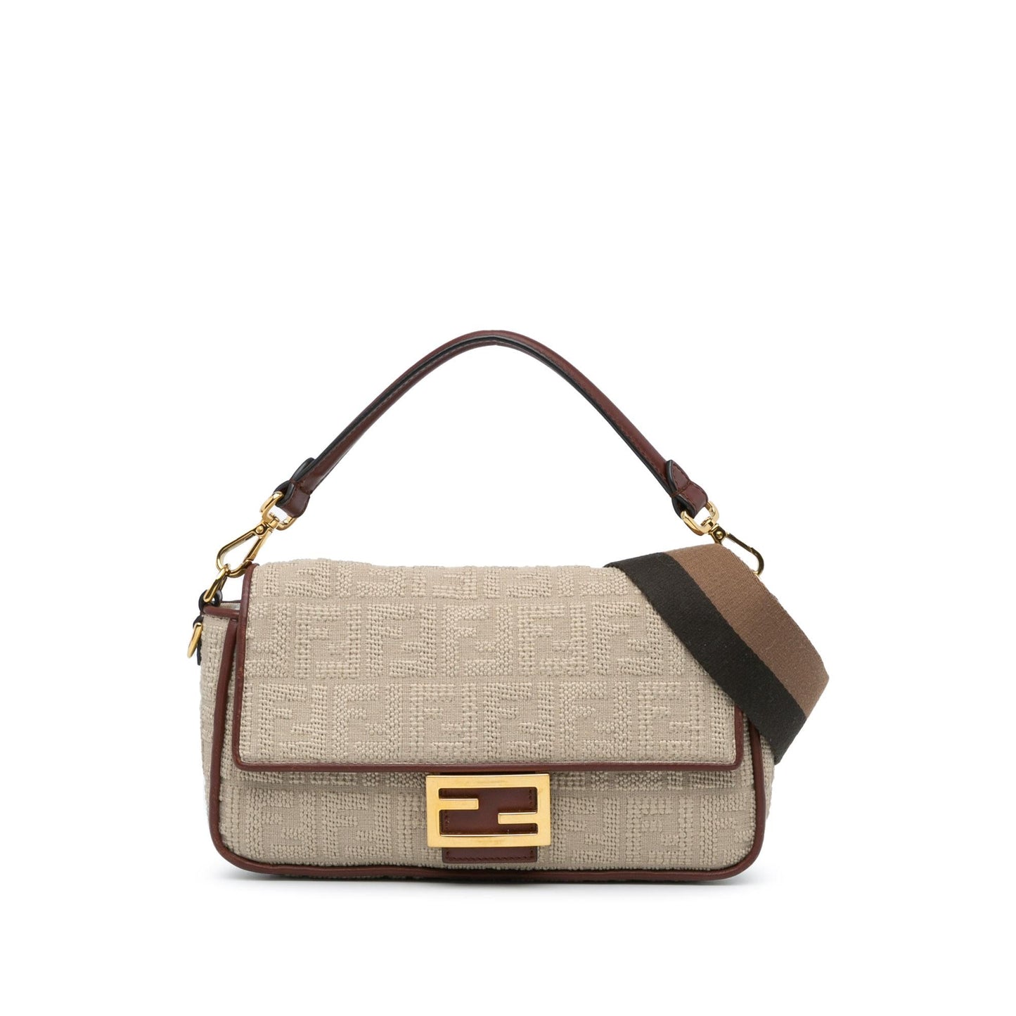 Fendi Zucca Baguette Satchel Shg Mie6Q3 Canvas Embroidered Satchel Bag