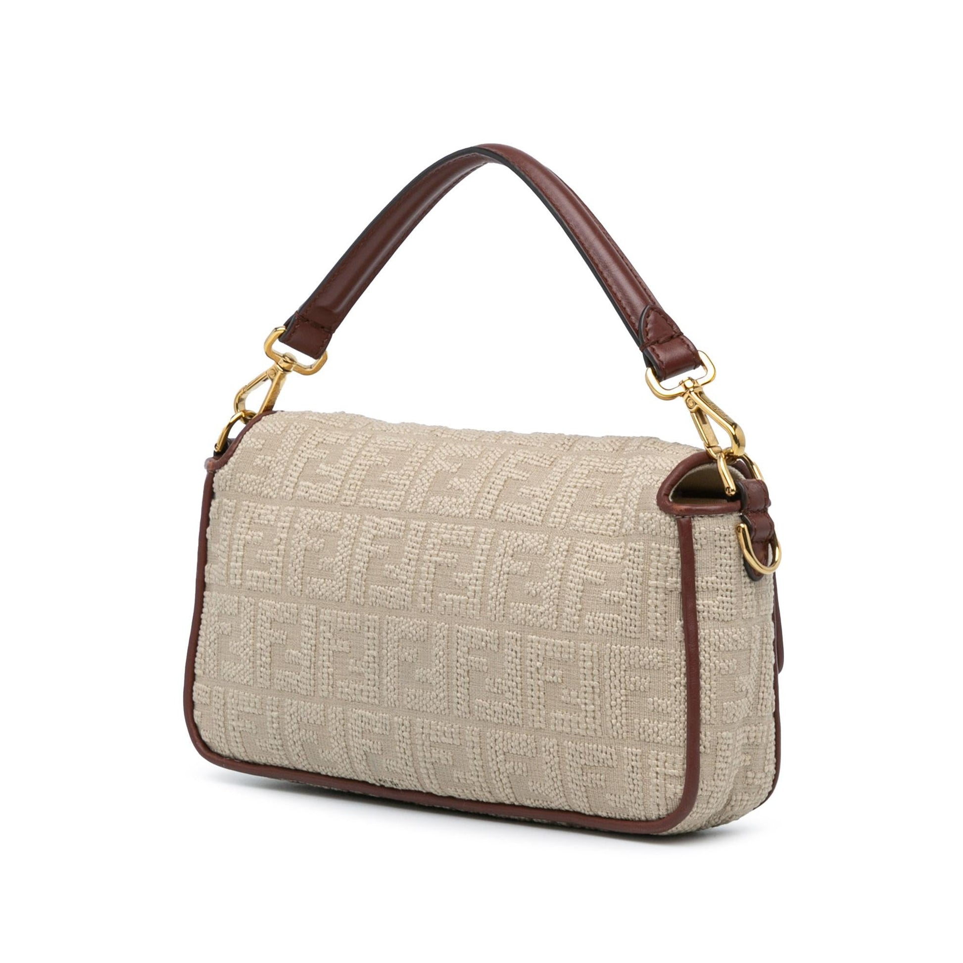 Fendi Zucca Baguette Satchel Shg Mie6Q3 Canvas Embroidered Satchel Bag
