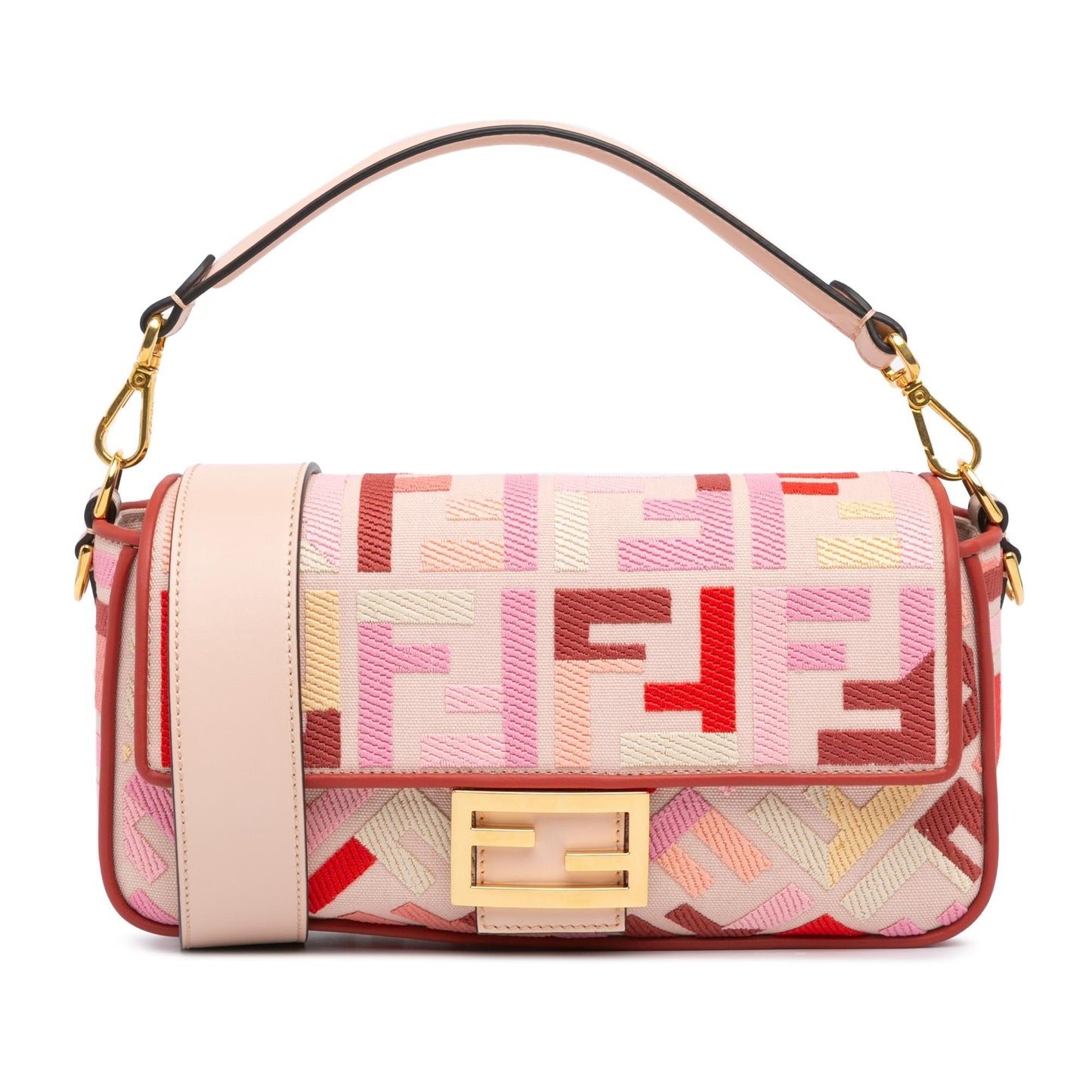 Fendi Zucca Baguette Satchel Canvas Embroidered Satchel Bag Baguette Satchel 2