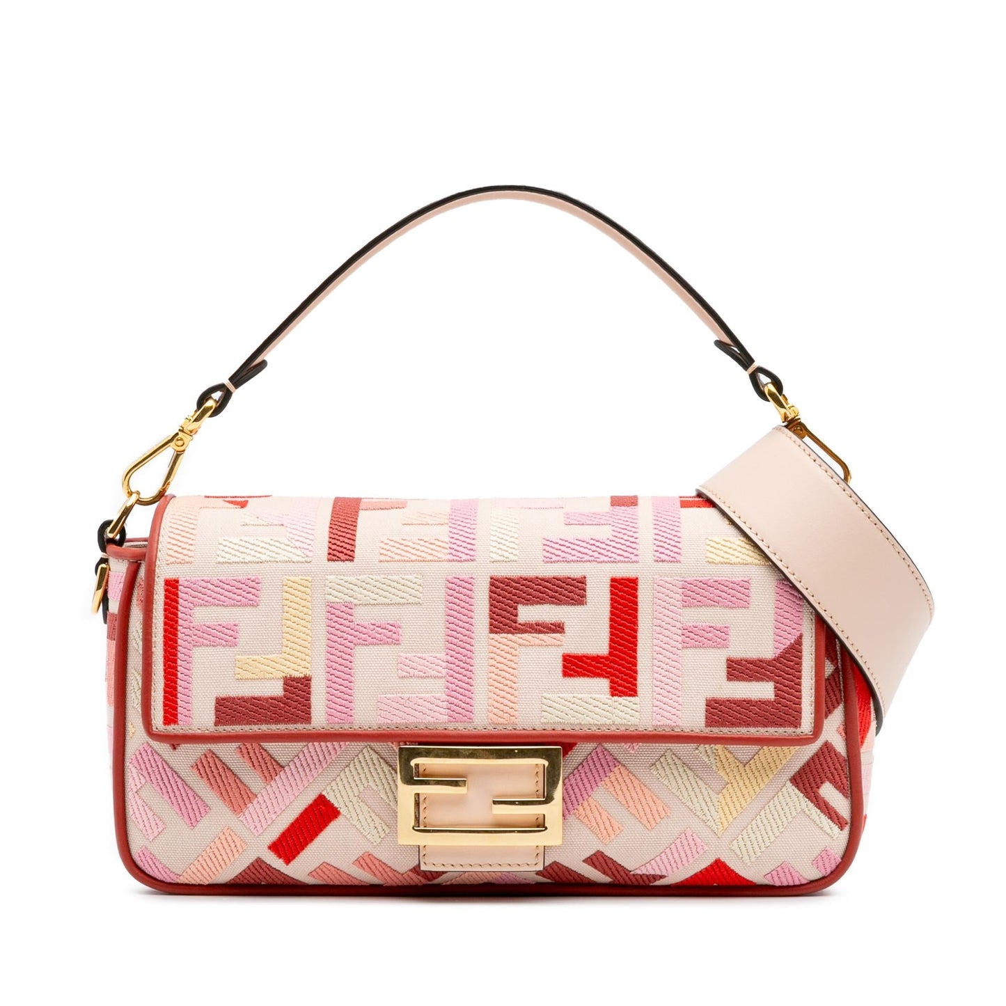 Fendi Zucca Baguette Satchel Canvas Embroidered Satchel Bag Baguette Satchel 5