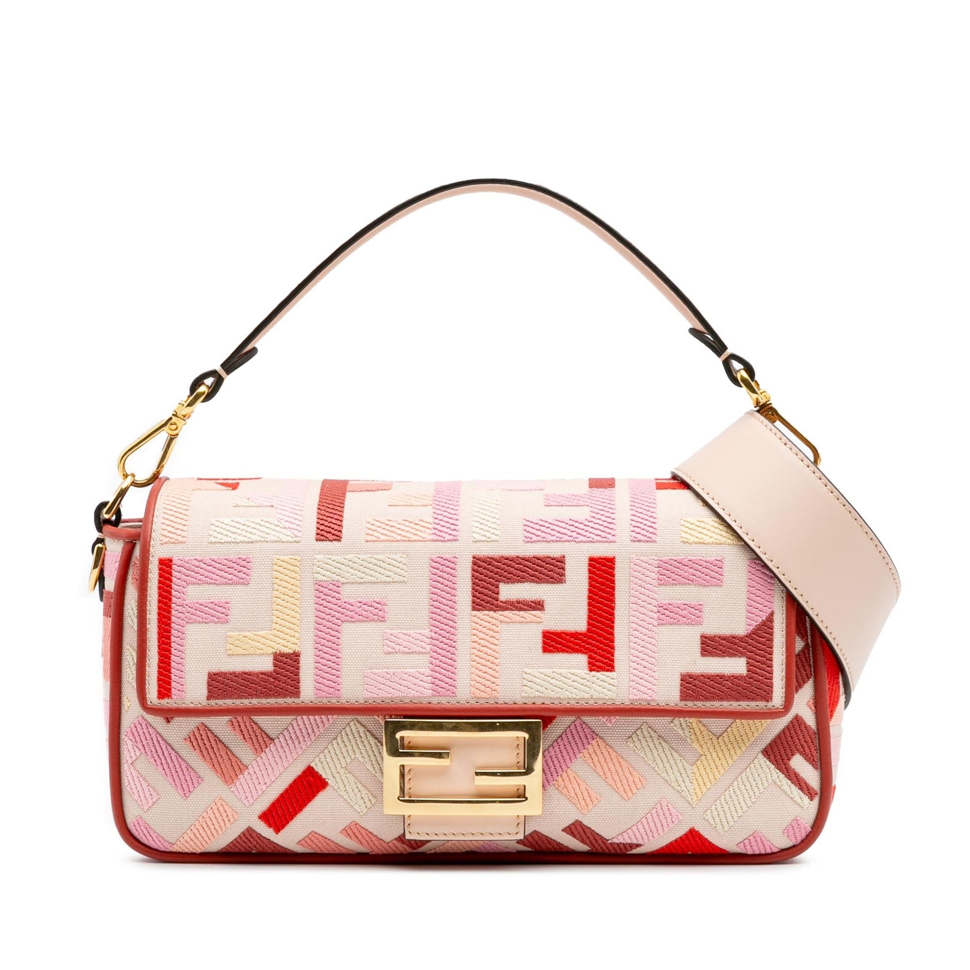 Fendi Zucca Baguette Satchel Canvas Embroidered Satchel Bag Baguette Satchel 5