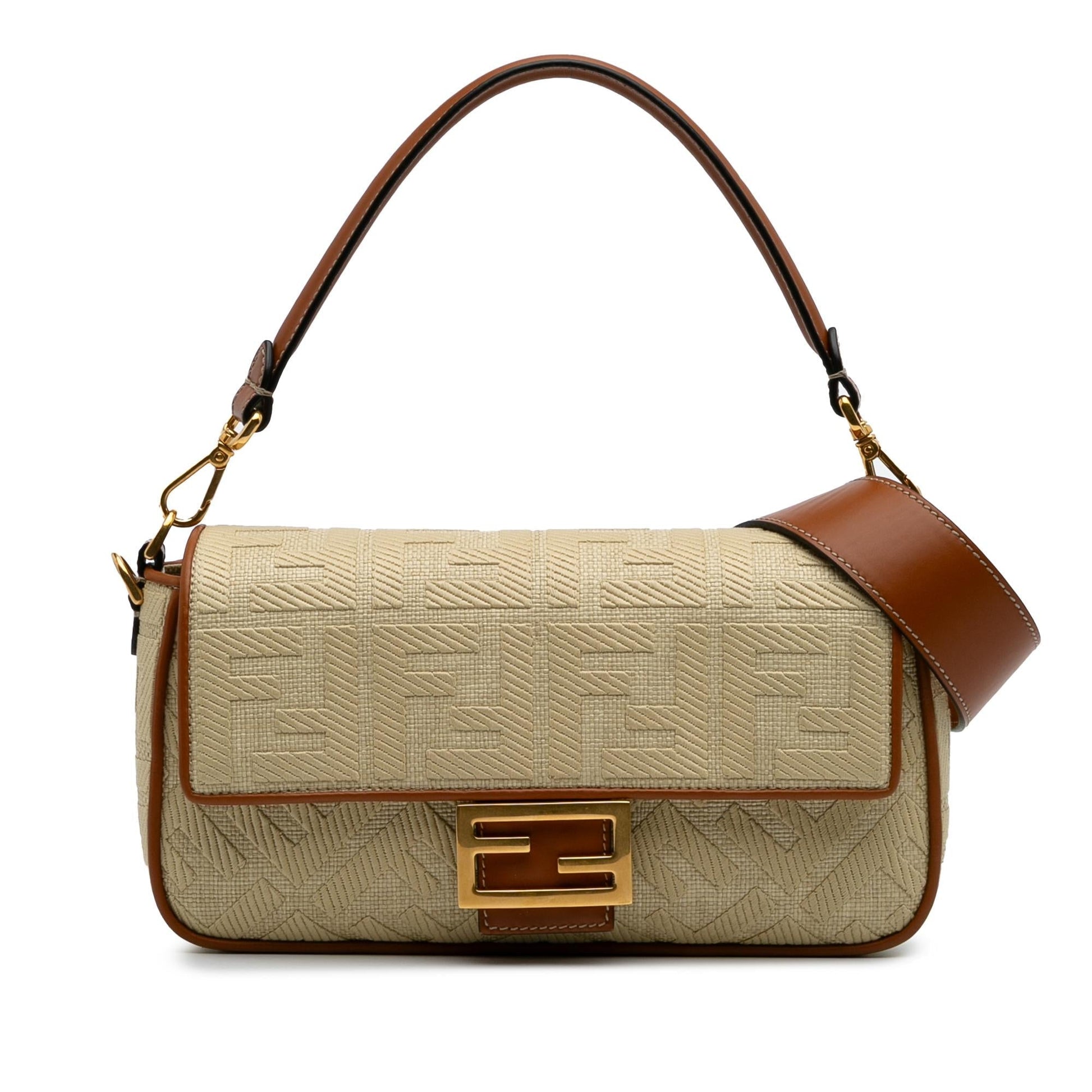 Fendi Zucca Baguette Satchel Canvas Embroidered Satchel Bag Baguette Satchel 6