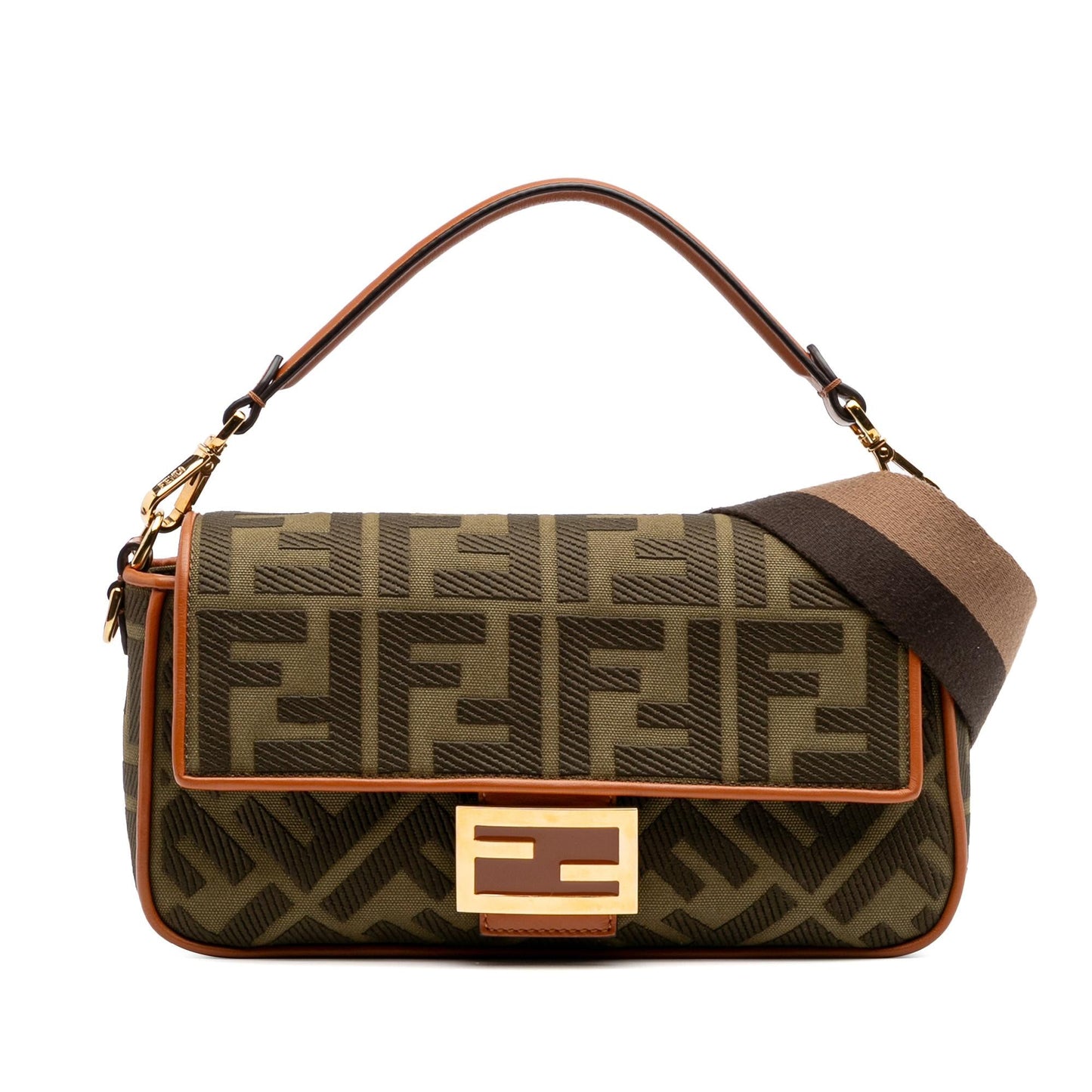Fendi Zucca Baguette Satchel Canvas Embroidered Satchel Bag Baguette Satchel 7