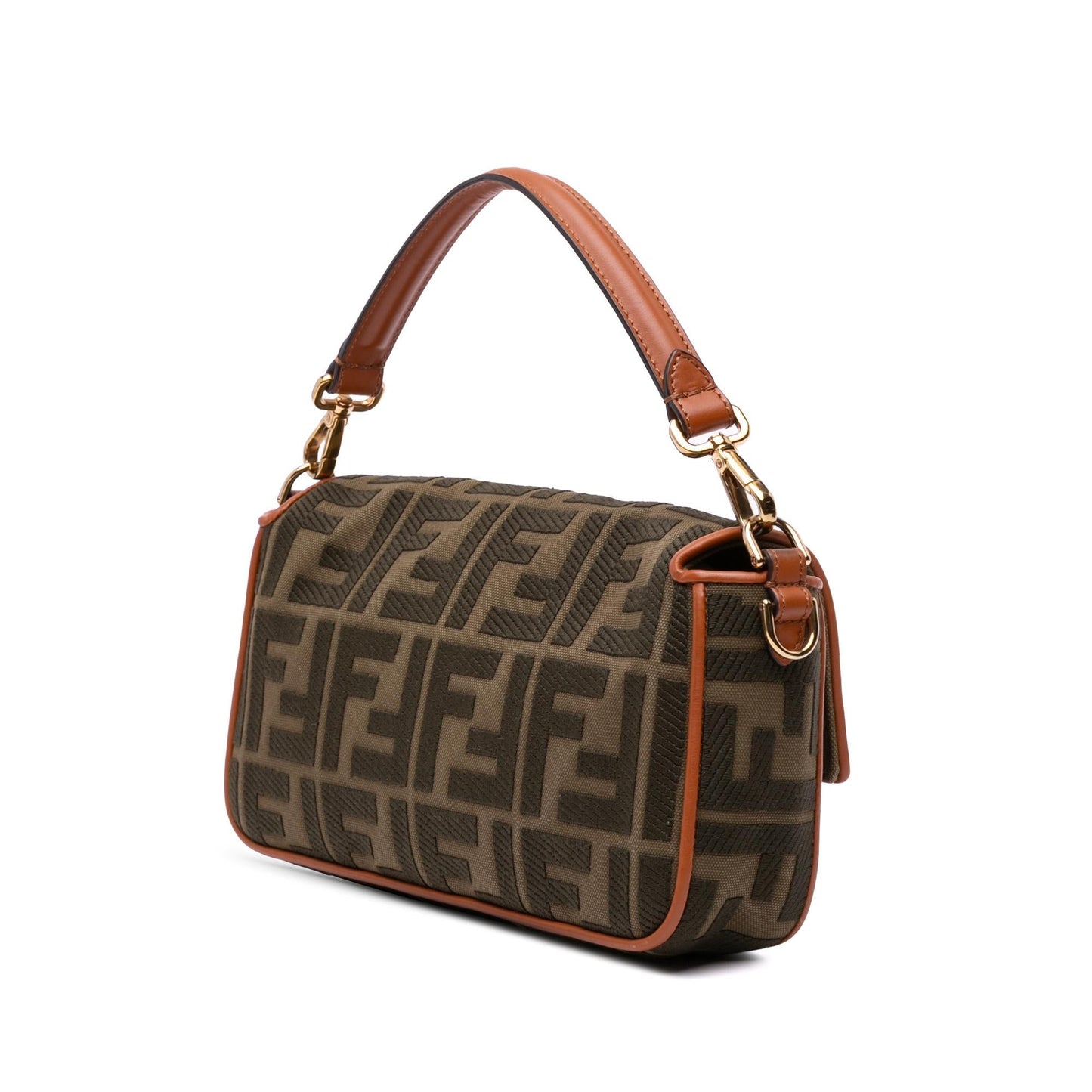 Fendi Zucca Baguette Satchel Canvas Embroidered Satchel Bag Baguette Satchel 13