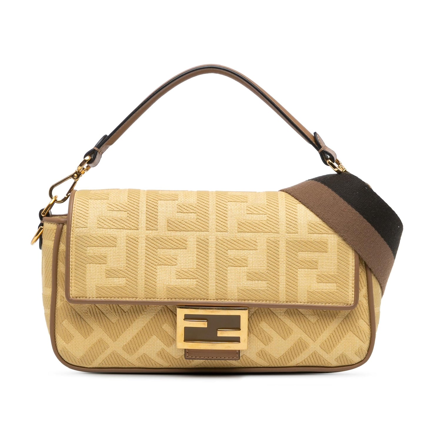 Fendi Zucca Baguette Satchel Canvas Embroidered Satchel Bag Baguette Satchel 10