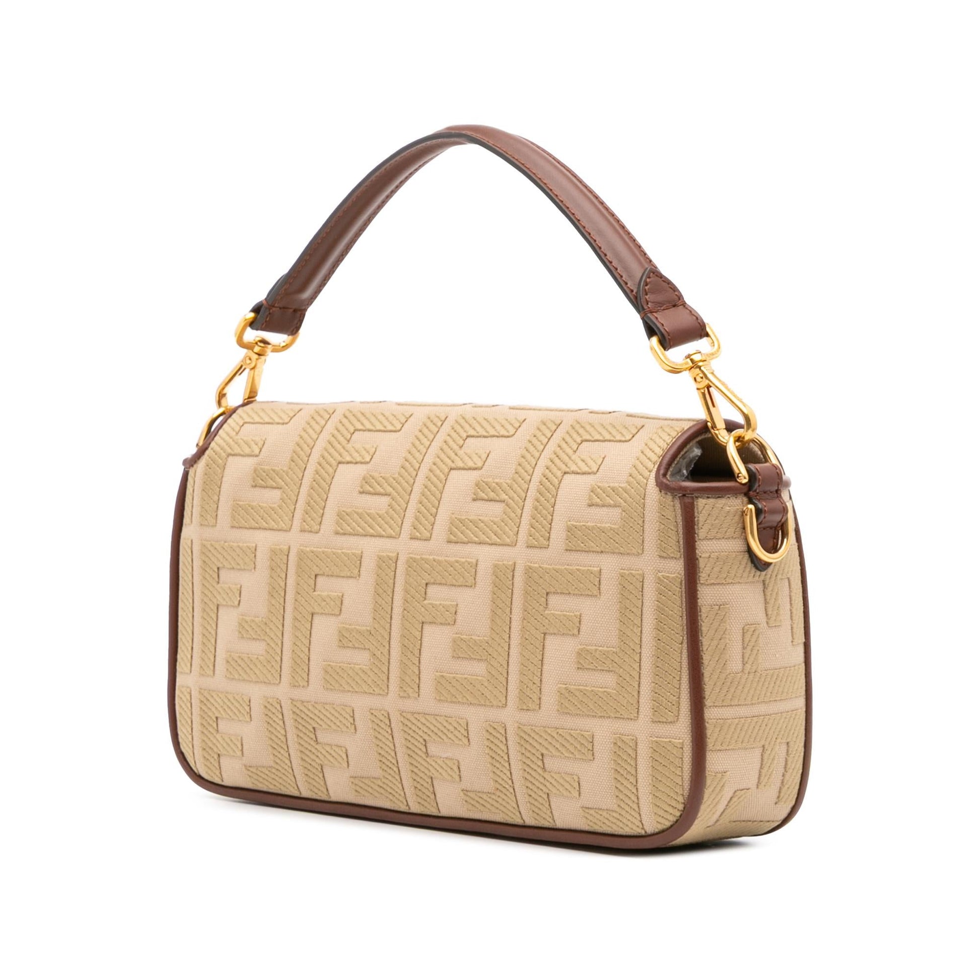 Fendi Zucca Baguette Satchel Canvas Embroidered Satchel Bag Baguette Satchel 18