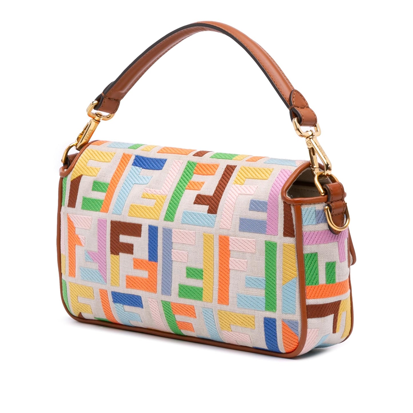 Fendi Zucca Baguette Satchel Canvas Embroidered Satchel Bag Baguette Satchel 17