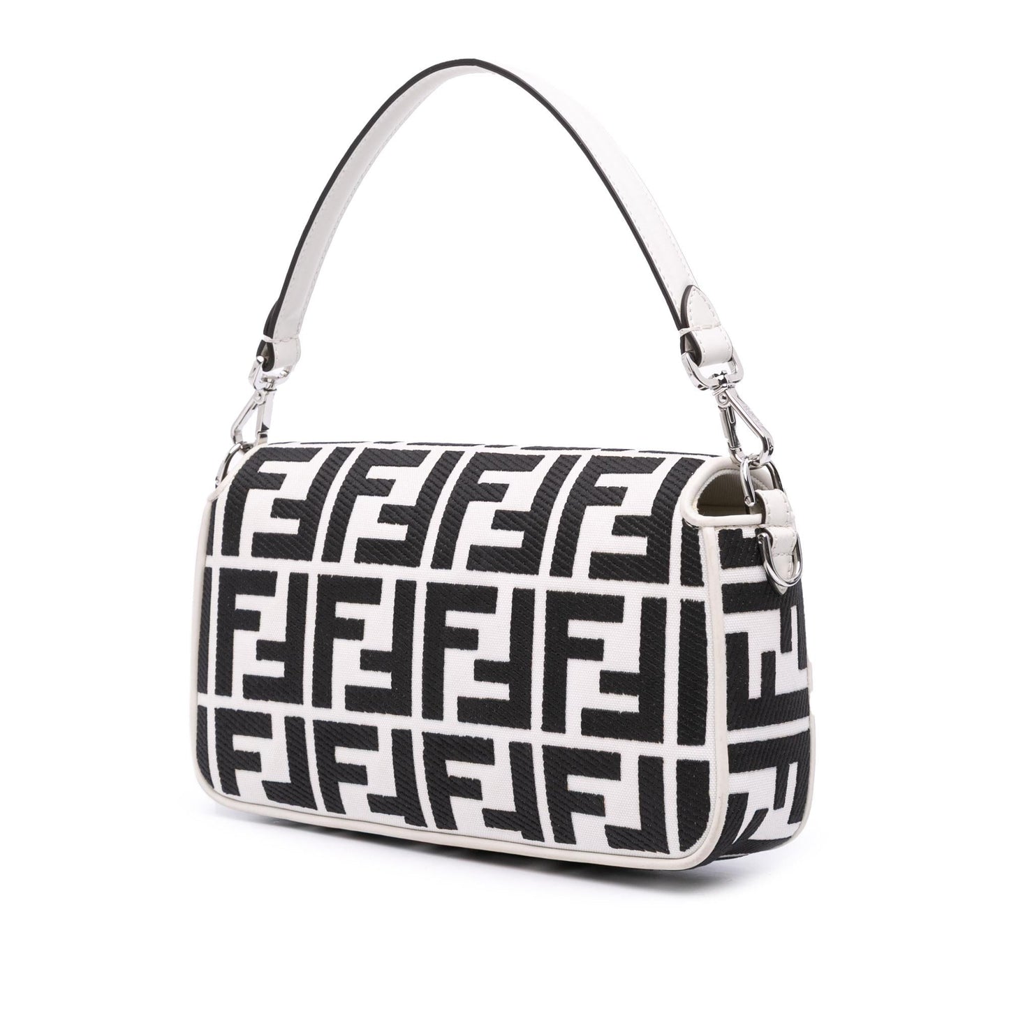 Fendi Zucca Baguette Satchel Canvas Embroidered Satchel Bag Baguette Satchel 19