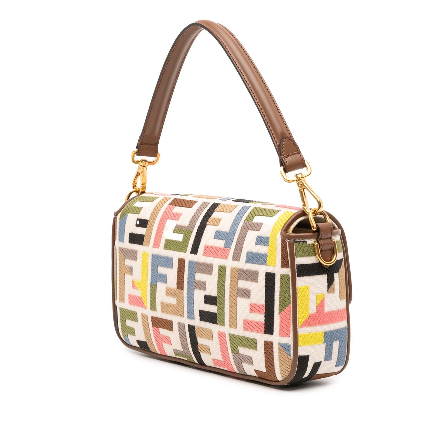 Fendi Zucca Baguette Satchel Canvas Embroidered Satchel Bag Baguette Satchel 21