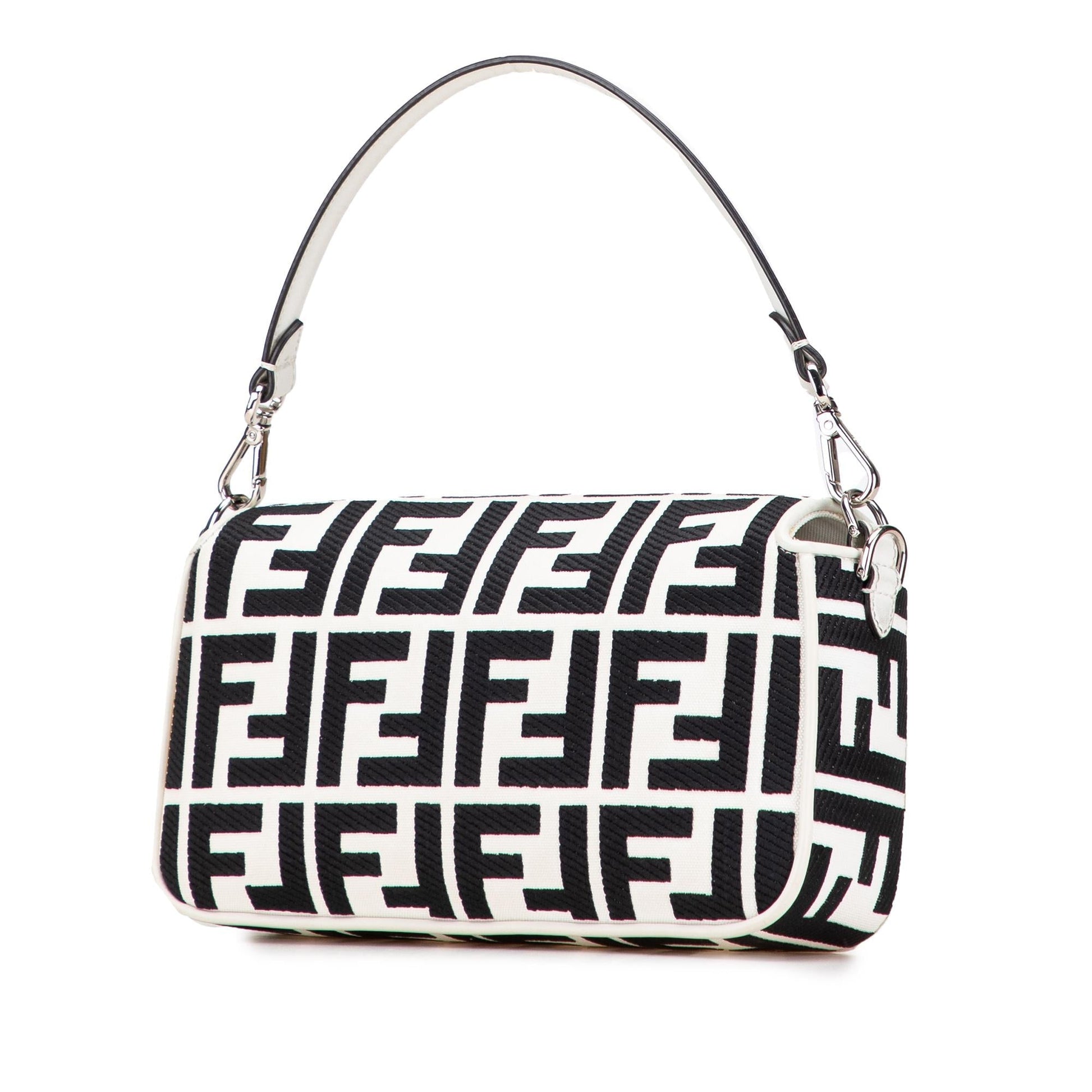 Fendi Zucca Baguette Satchel Canvas Embroidered Satchel Bag Baguette Satchel 22