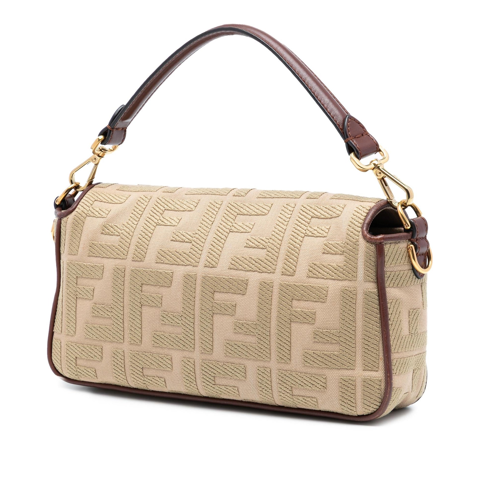 Fendi Zucca Baguette Satchel Canvas Embroidered Satchel Bag Baguette Satchel 25