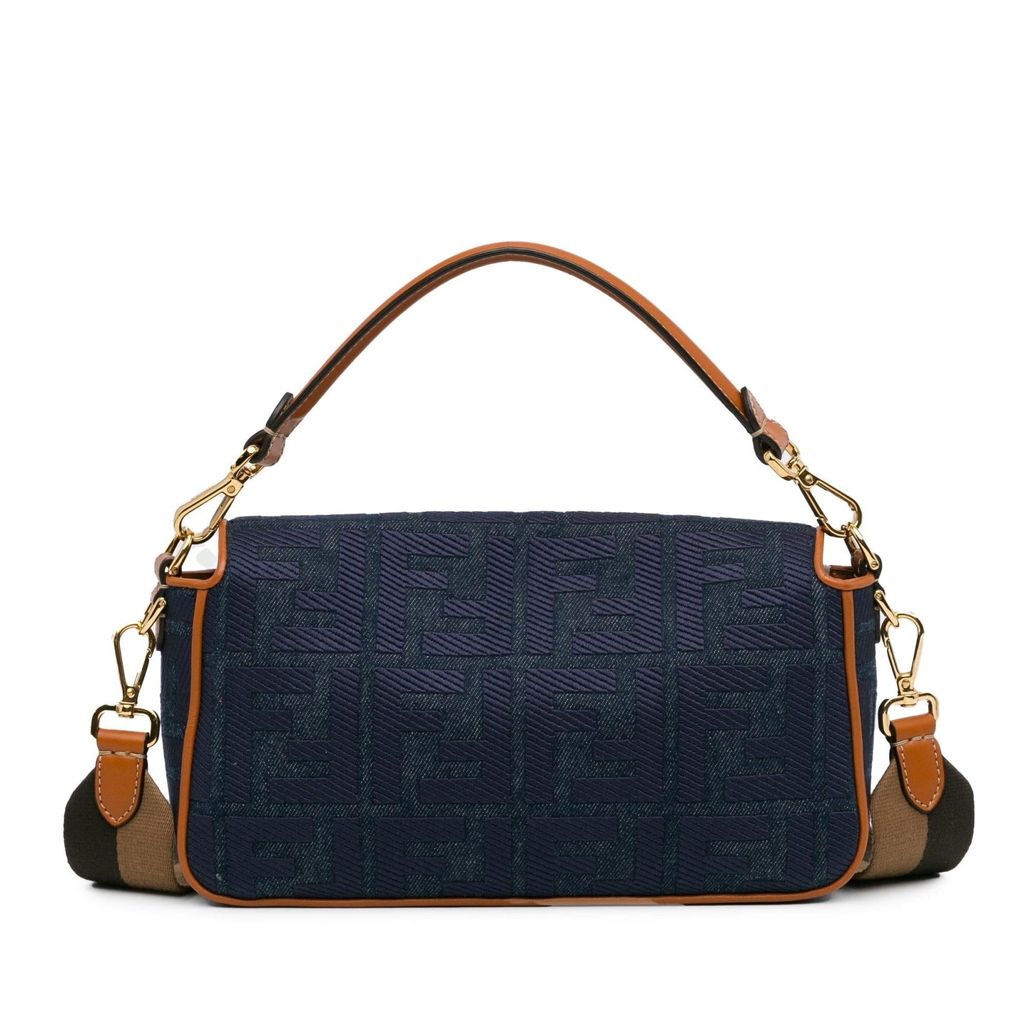 Fendi Zucca Baguette Satchel Shg Oiaeab Denim Embroidered Satchel Bag