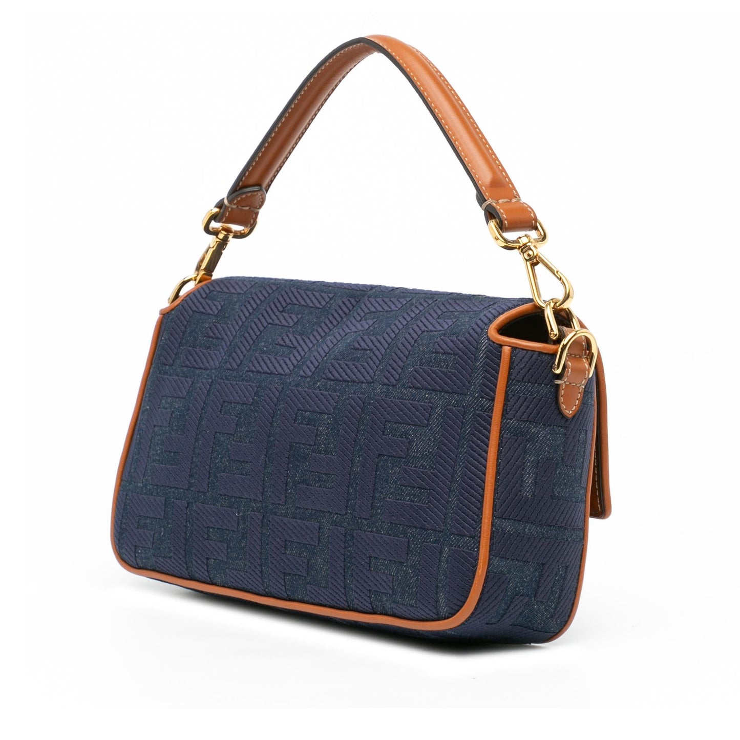 Fendi Zucca Baguette Satchel Denim Embroidered Satchel Bag Satchel Shg L15Wqp