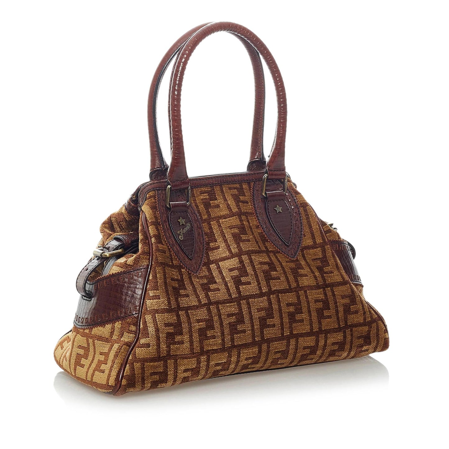 Fendi Zucca Etniko Handbag Shg Canvas Satchel Bag