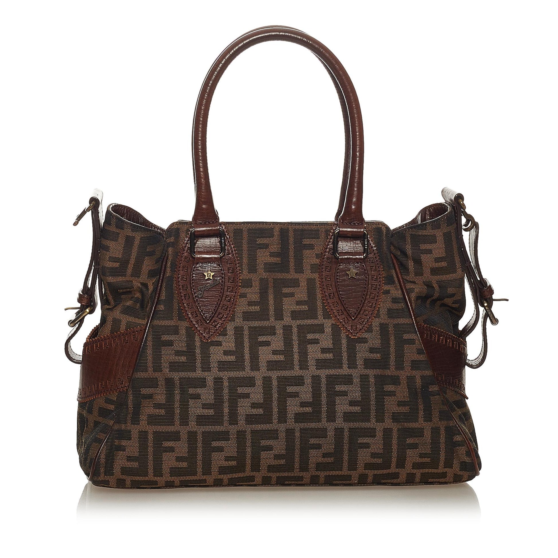 Fendi Zucca Etniko Shoulder Bag Shg Canvas Bag Shg 27464