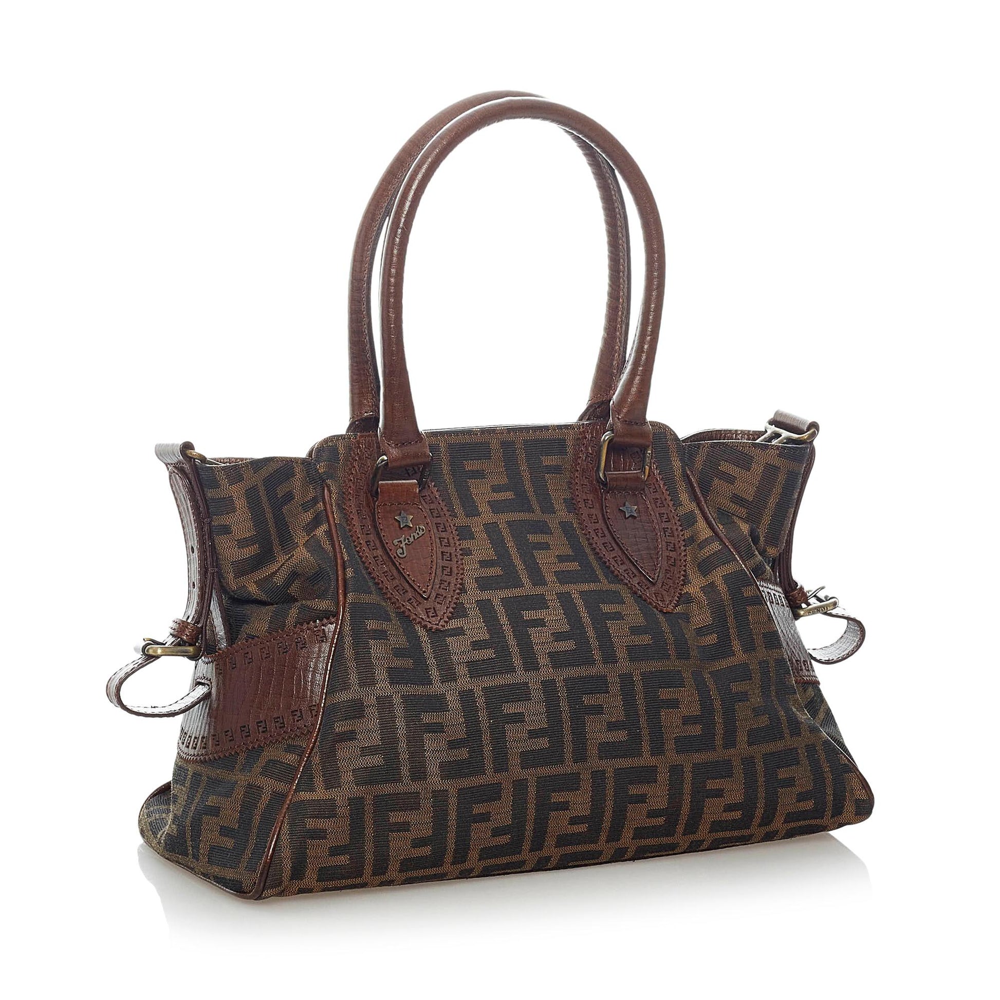 Fendi Zucca Etniko Shoulder Bag Shg Canvas