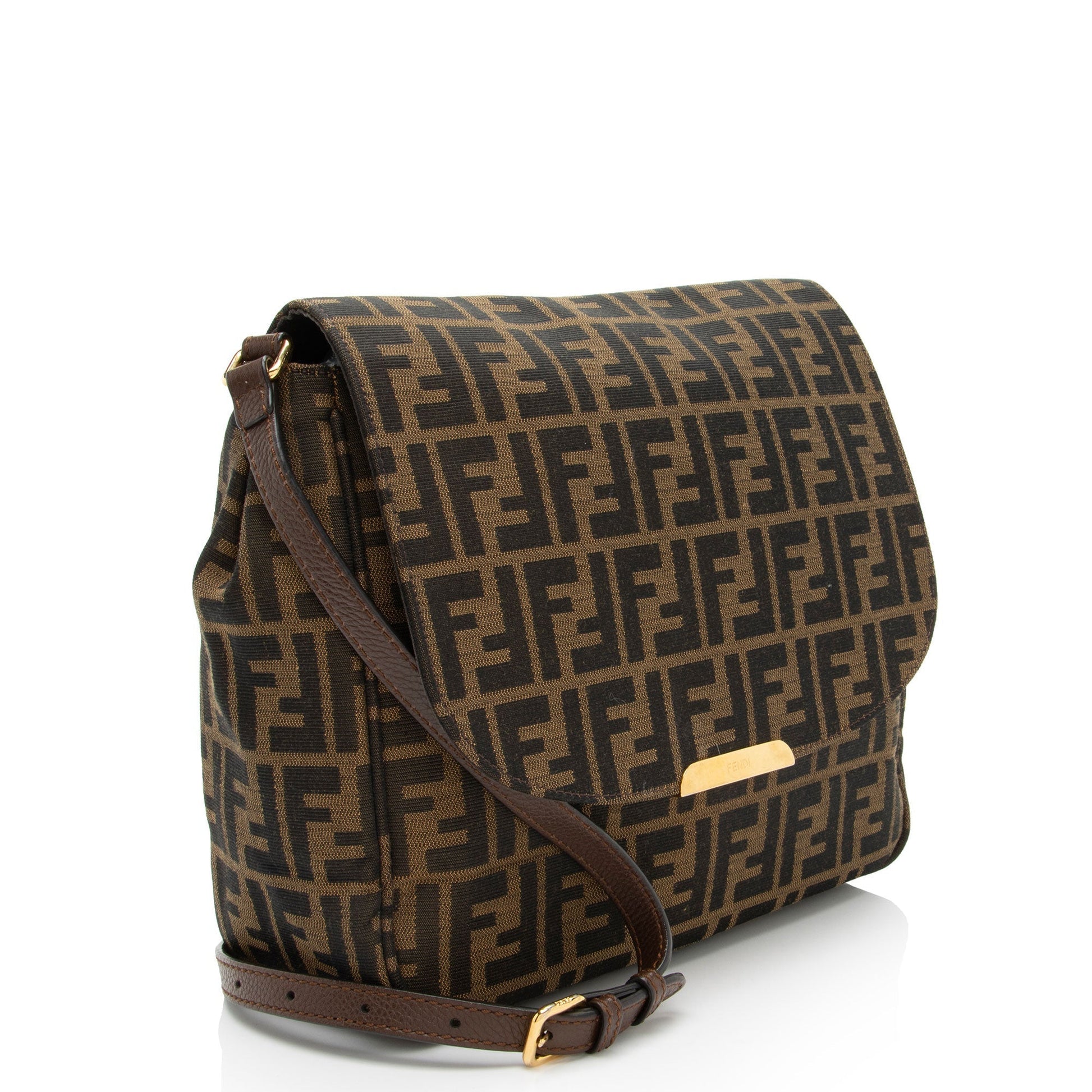 Fendi Zucca Messenger Flap Shoulder Bag