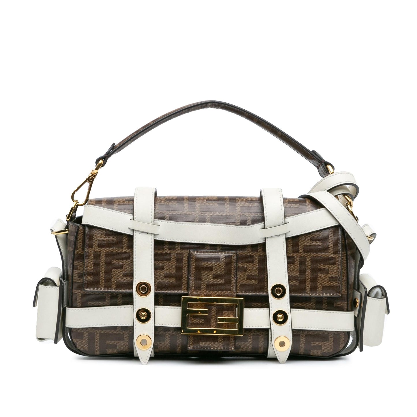 Fendi Zucca Glazed Fabric Cage Baguette Satchel Satchel Bag Cage Baguette Satchel