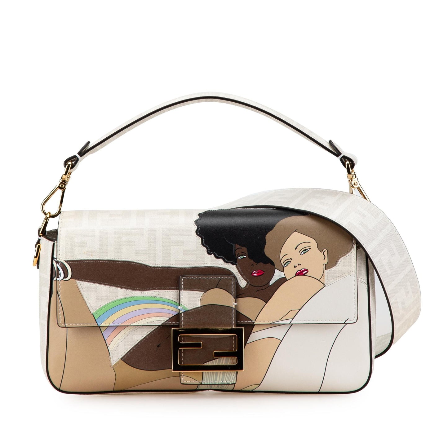 Fendi Zucca Graphic Print Coated Bikini Girls Baguette Satchel Canvas Satchel Bag Satchel Shg S4Fmlq