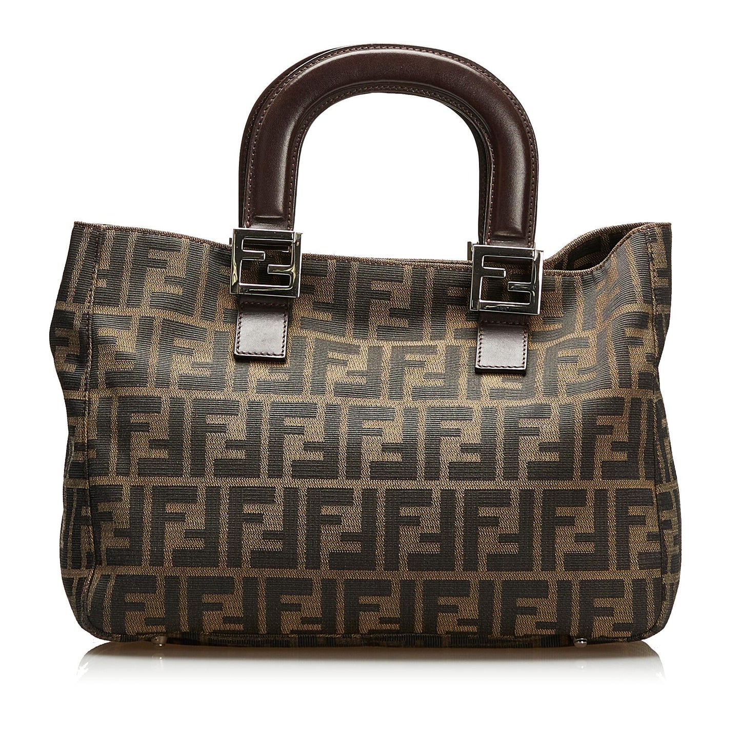 Fendi Zucca Handle Handbag Shg Satchel Bag