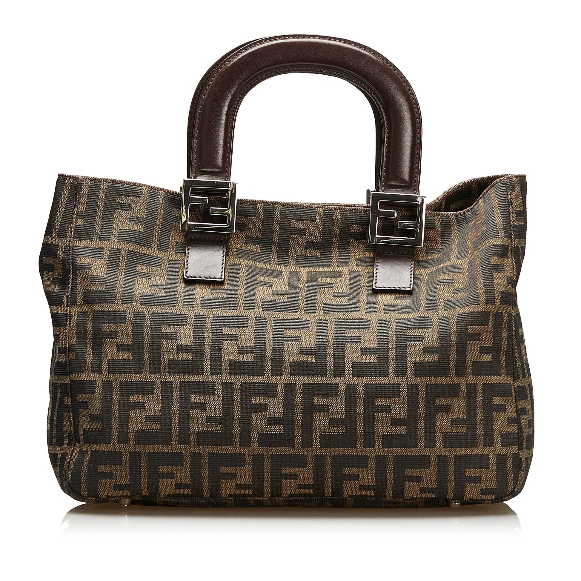 Fendi Zucca Handle Handbag Shg Satchel Bag