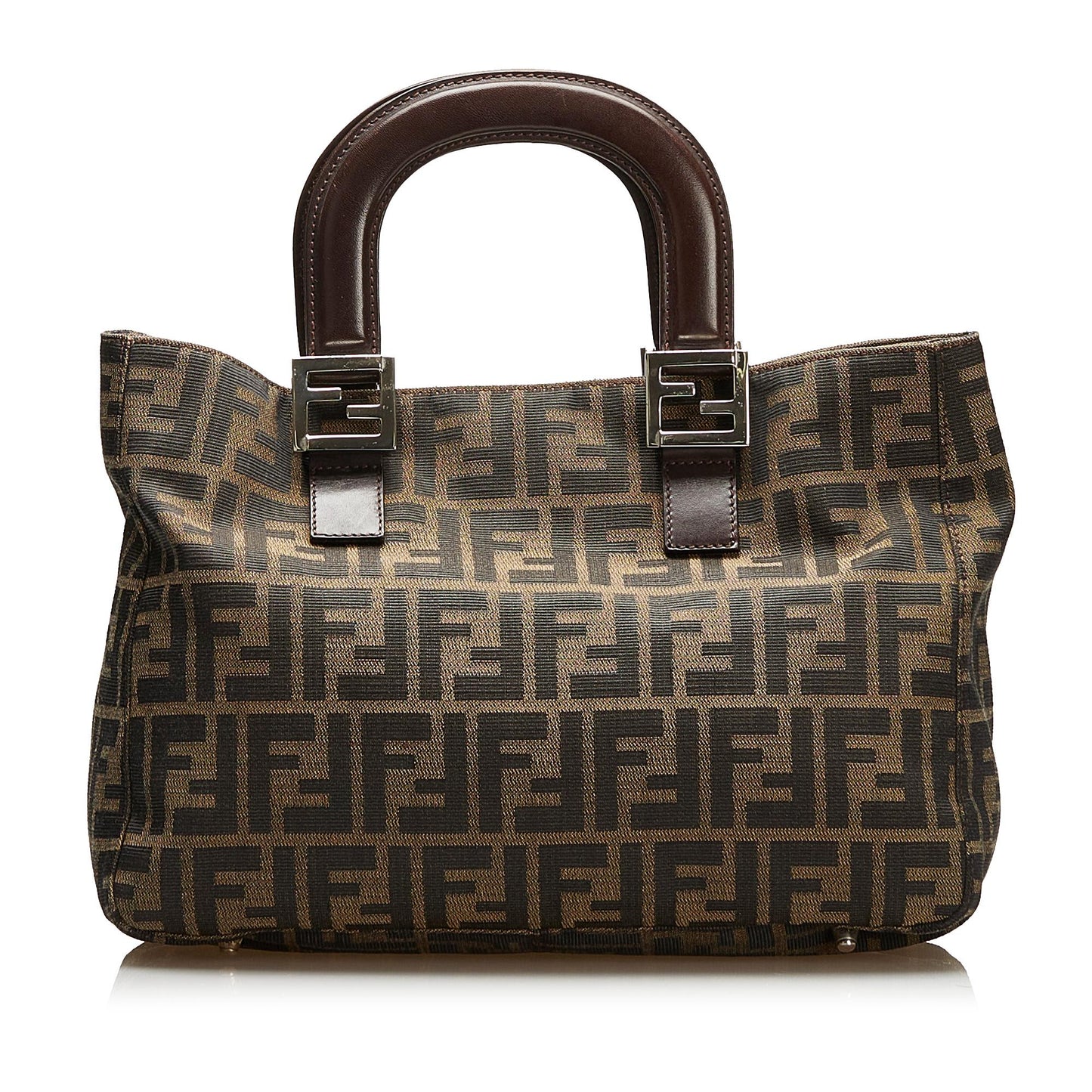 Fendi Zucca Handle Handbag Shg Satchel Bag