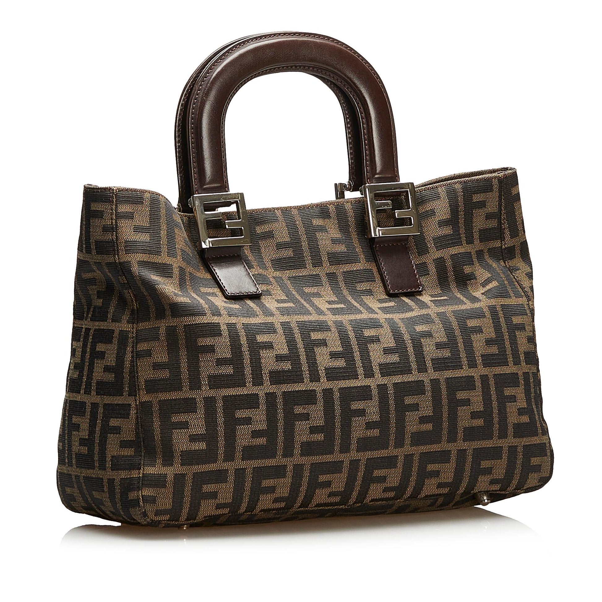 Fendi Zucca Handle Handbag Shg Satchel Bag