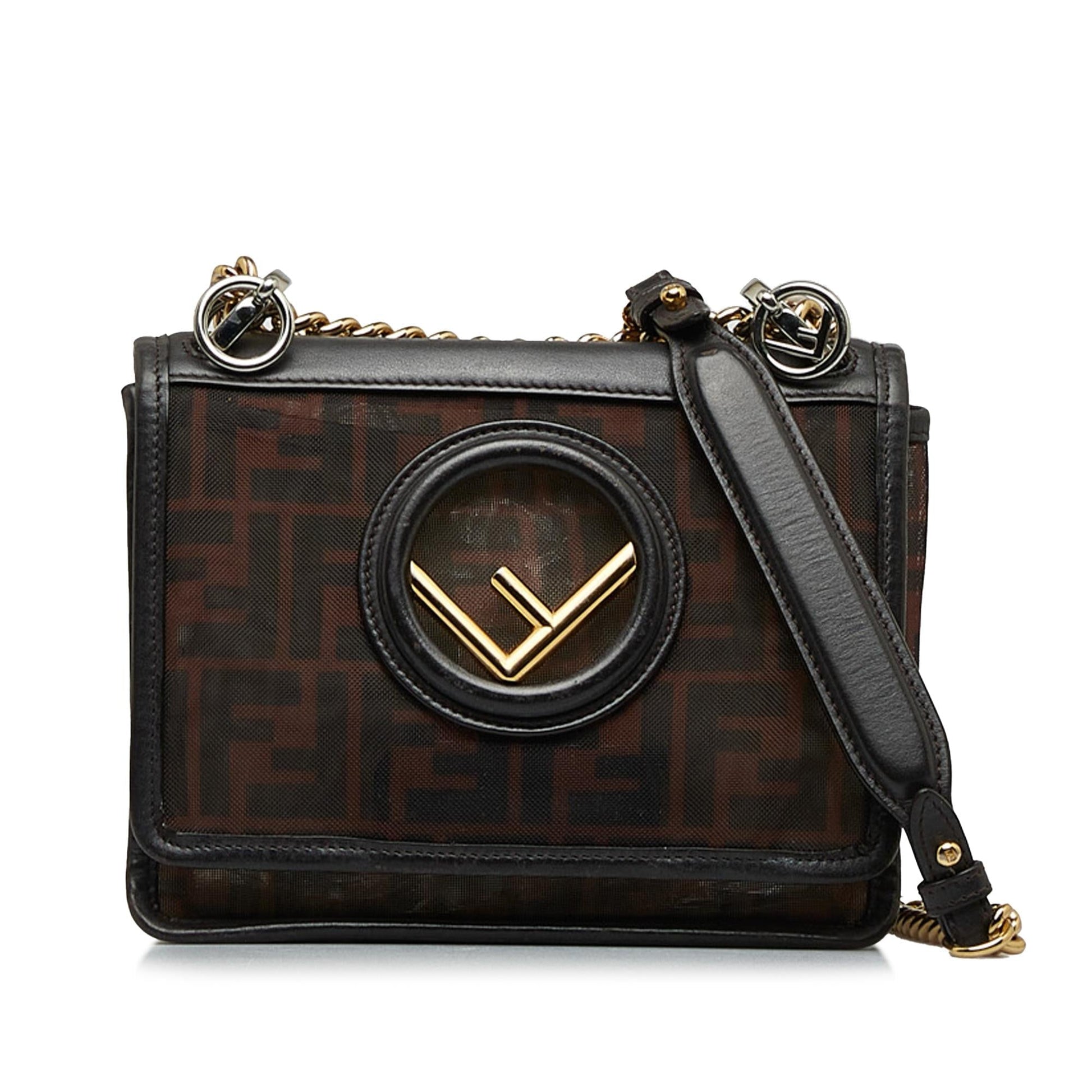 Fendi Zucca Kan Mesh Crossbody Bag Shg W2Jgtw