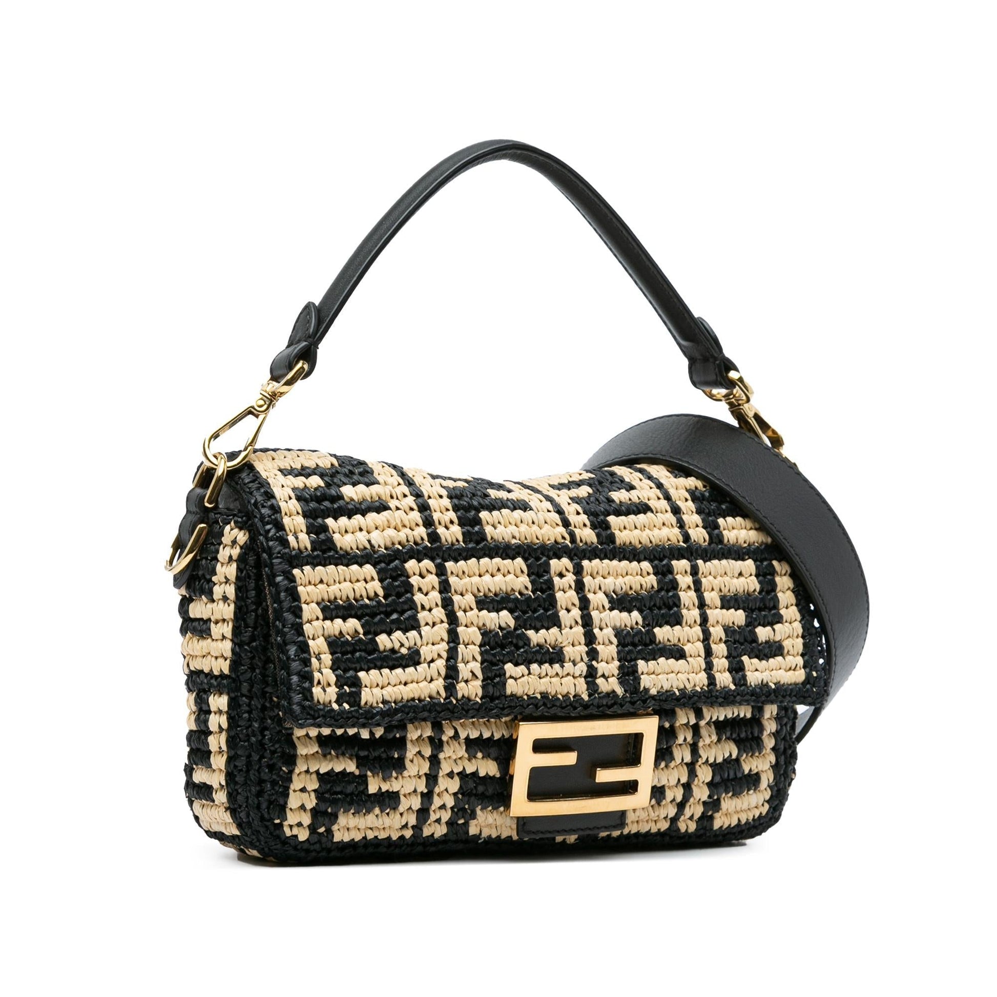 Fendi Zucca Baguette Satchel Shg Nnj0Yf Raffia Satchel Bag