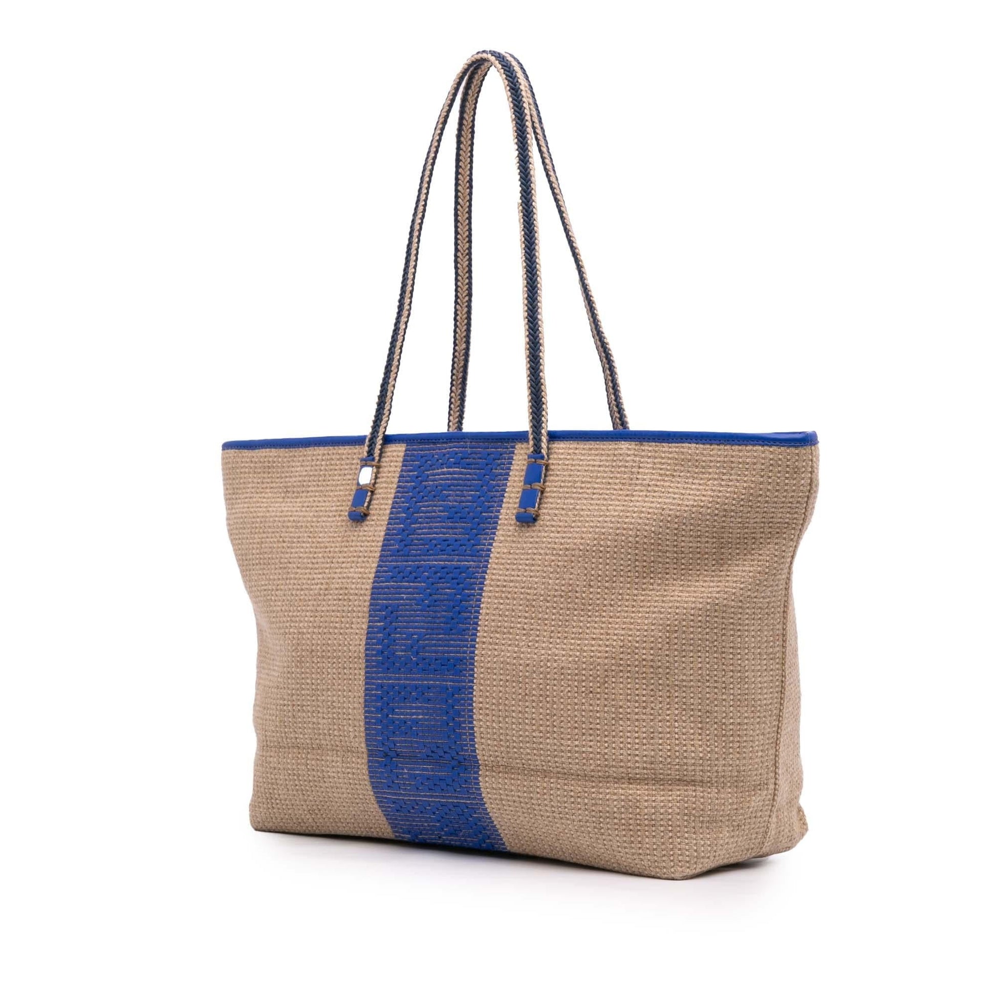 Fendi Zucca Roll Tote Raffia Tote Bag Raffia Roll Tote
