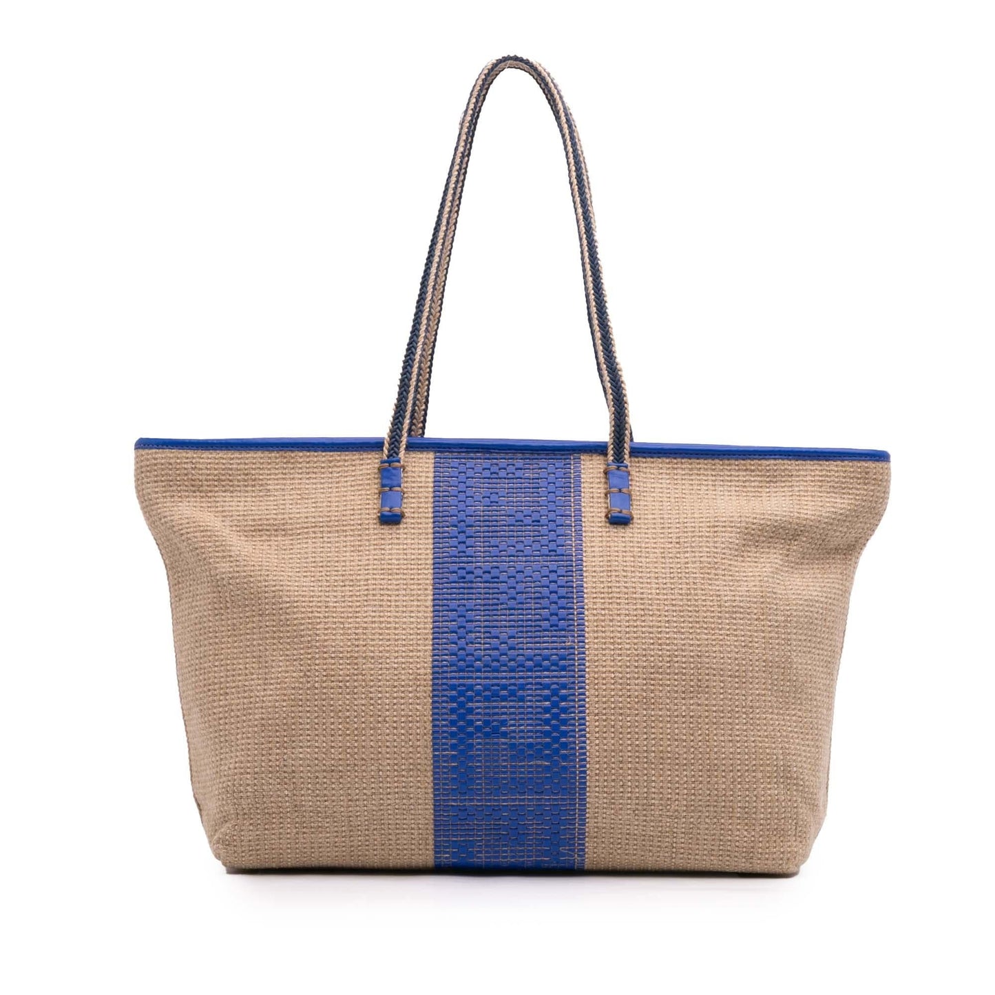Fendi Zucca Roll Tote Raffia Tote Bag