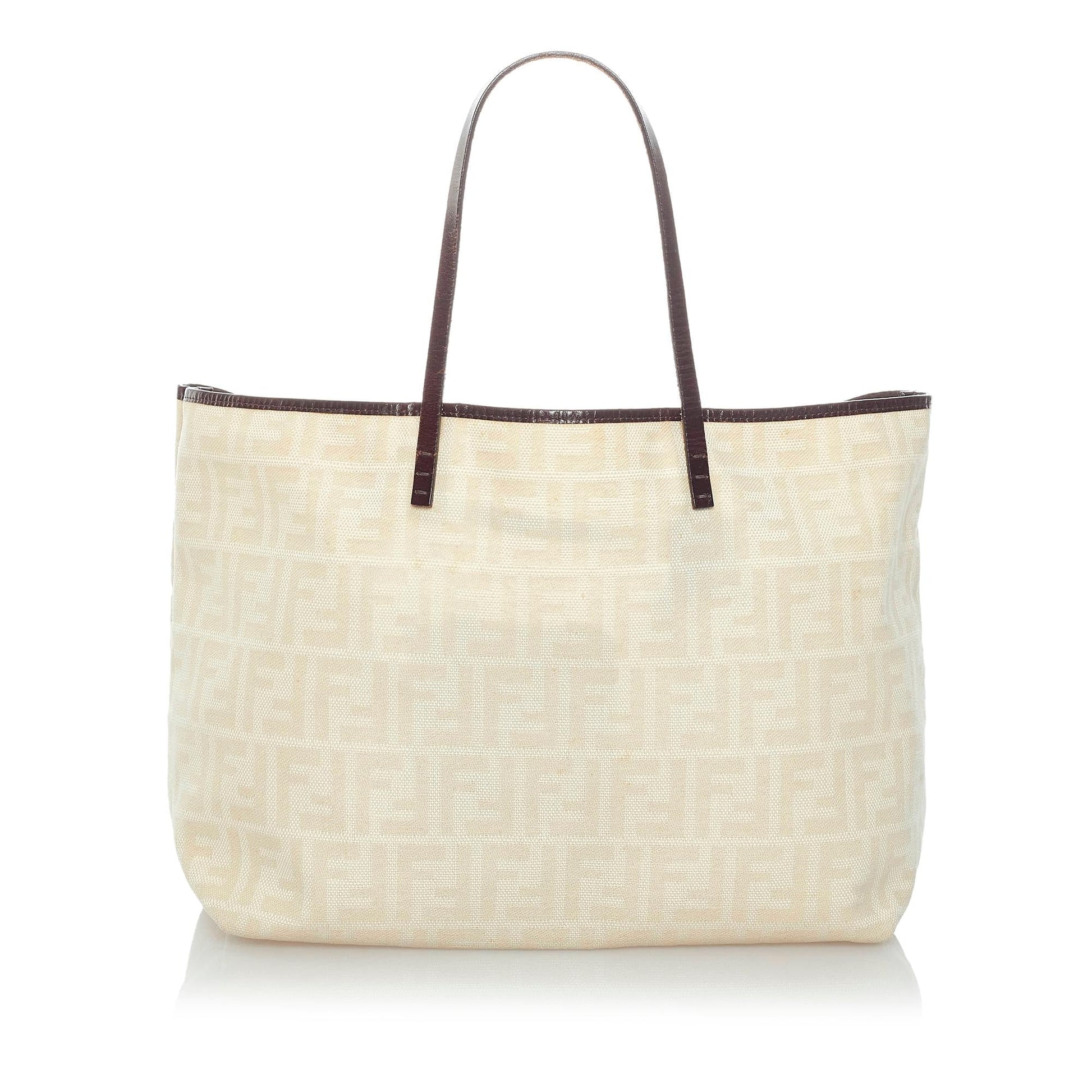 Fendi Zucca Roll Coated Tote Bag Shg Canvas